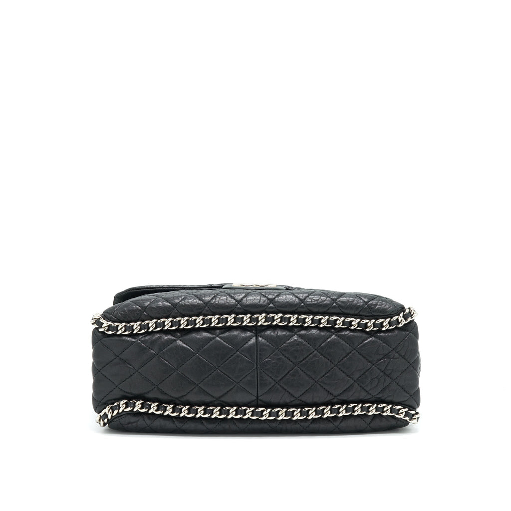 chanel-quilted-leather-with-chain-shoulder-bag-xl-black-shw