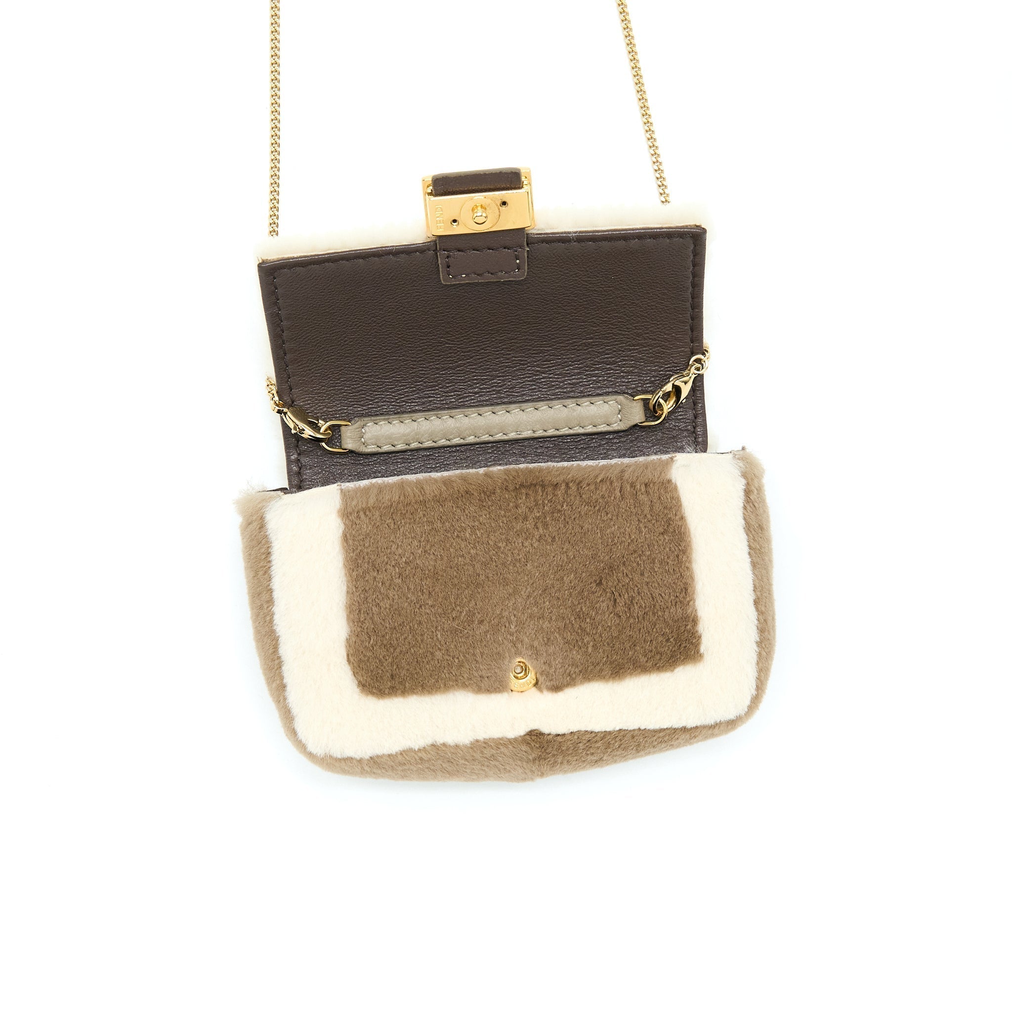 fendi-nano-baguette-charm-bag-with-chain-brown-cream
