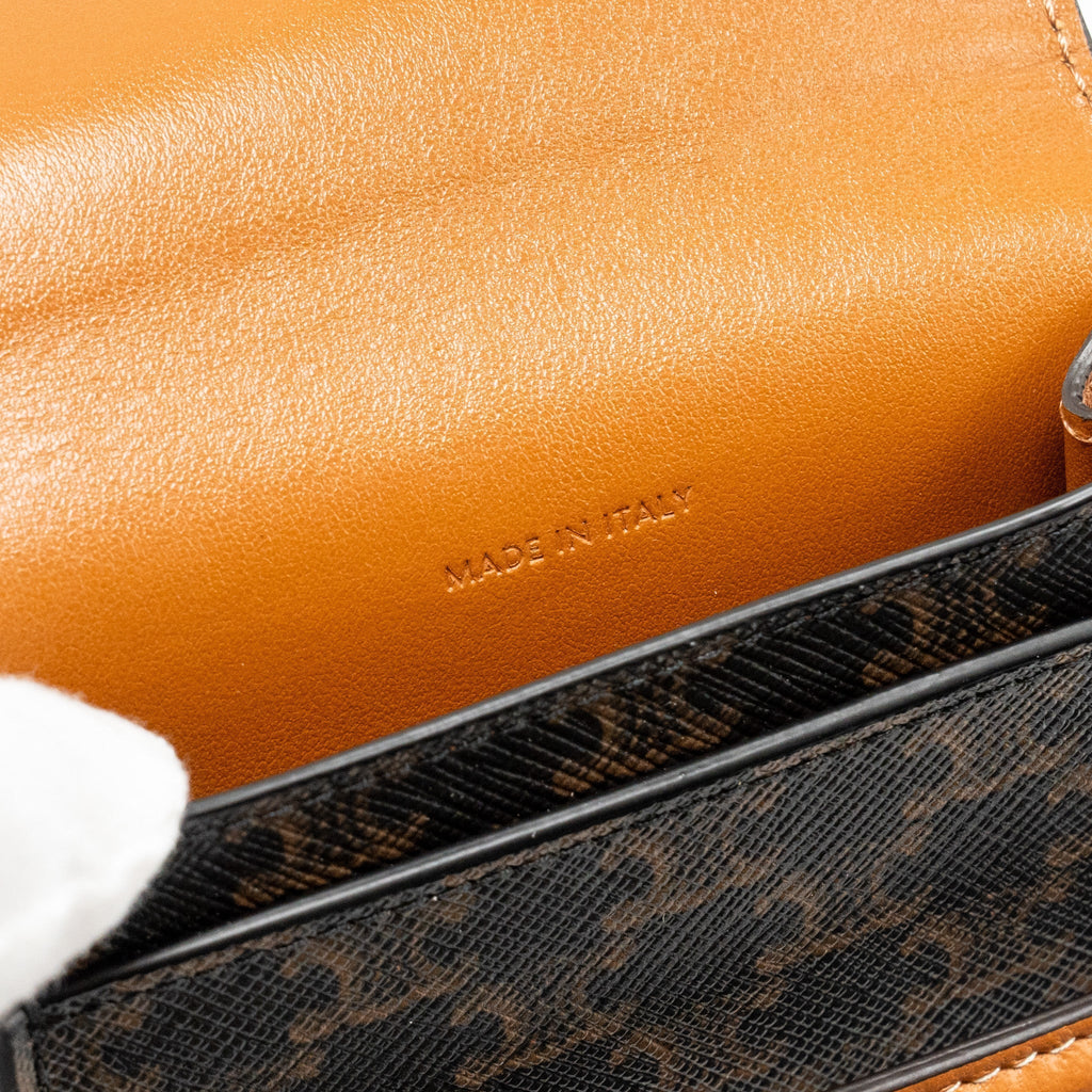 celine-phone-pouch-with-flap-triomphe-canvas-lambskin-tan