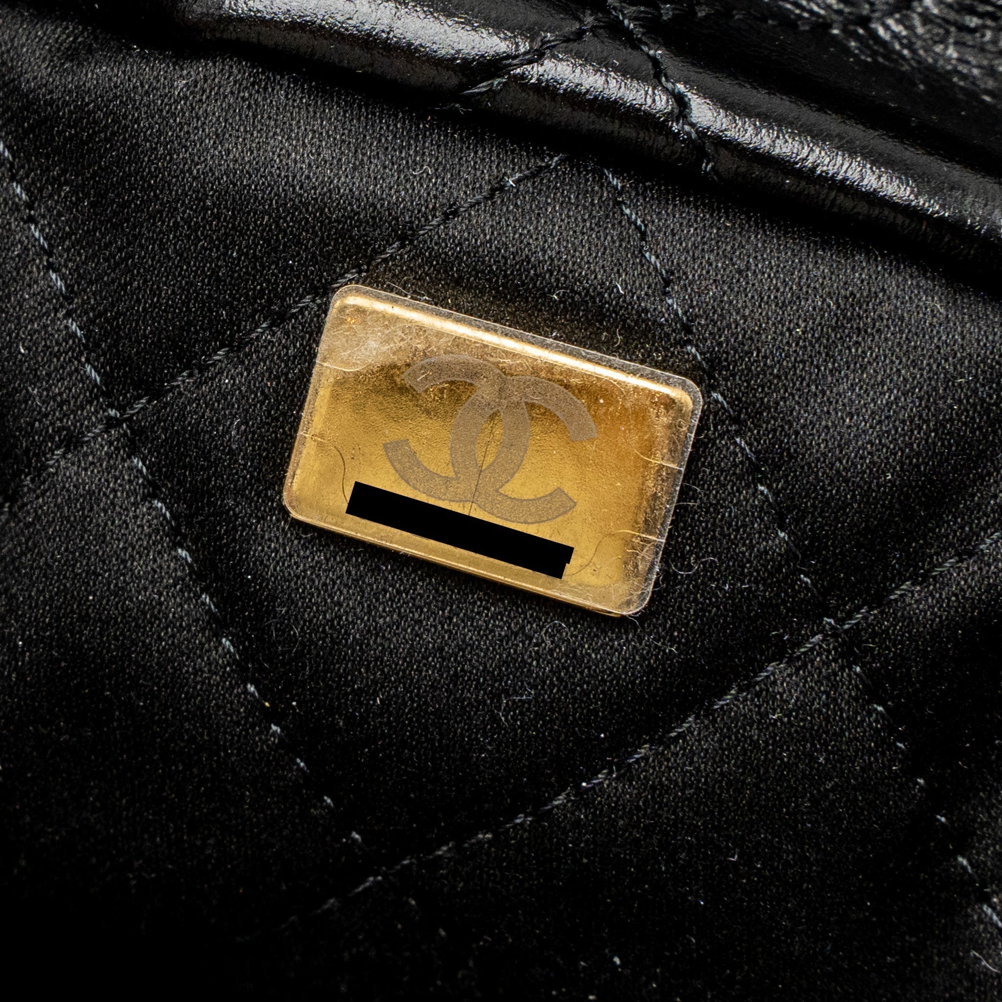 chanel-medium-22-bag-gold-letter-shiny-calfskin-black-brushed-ghw-microchip