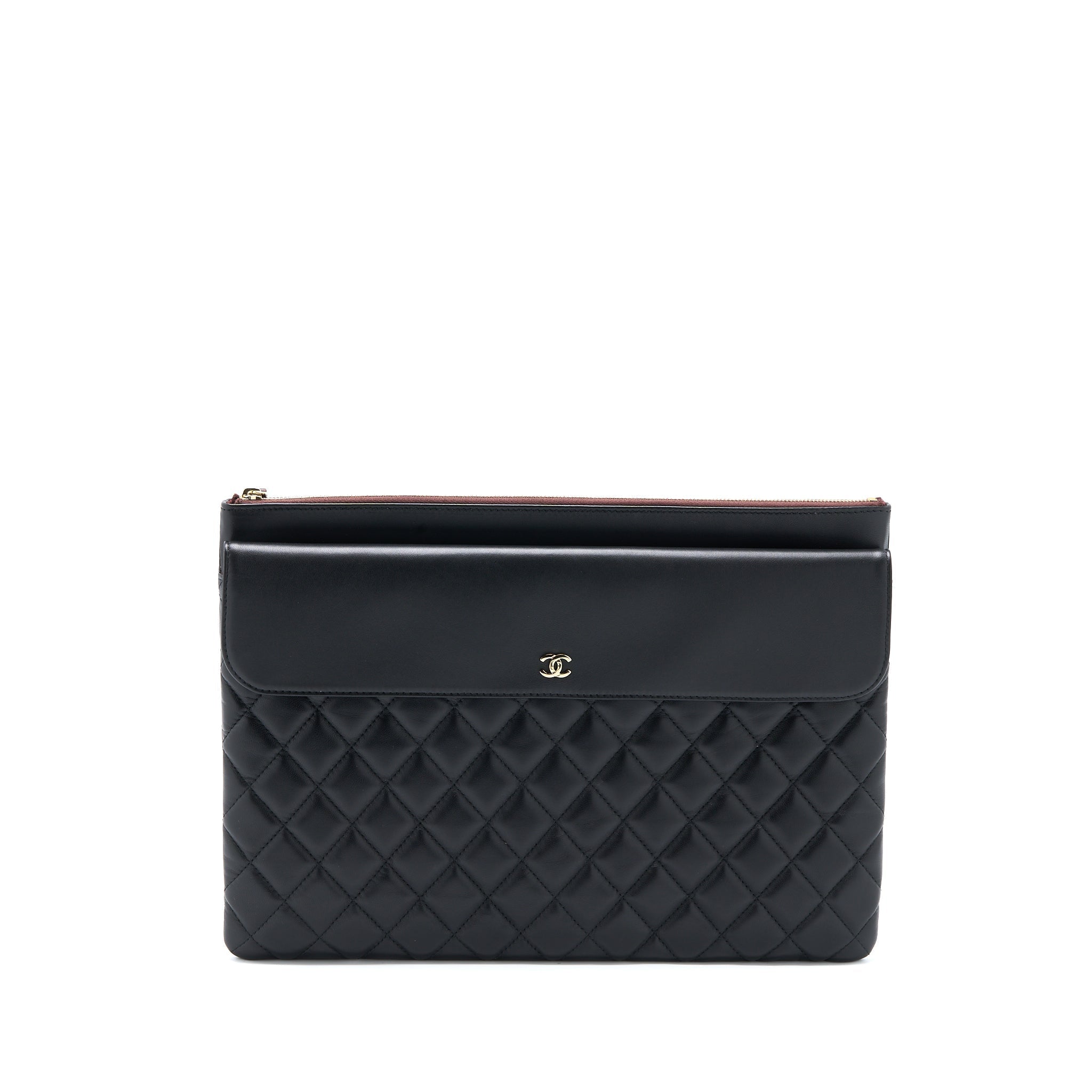 chanel-quilted-zip-and-flap-pouch-clutch-large-model-lambskin-black-lghw