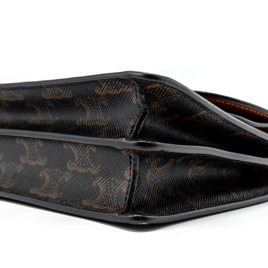 celine-wallet-on-strap-triomphe-canvas-smooth-lambskin-tan-ghw-5