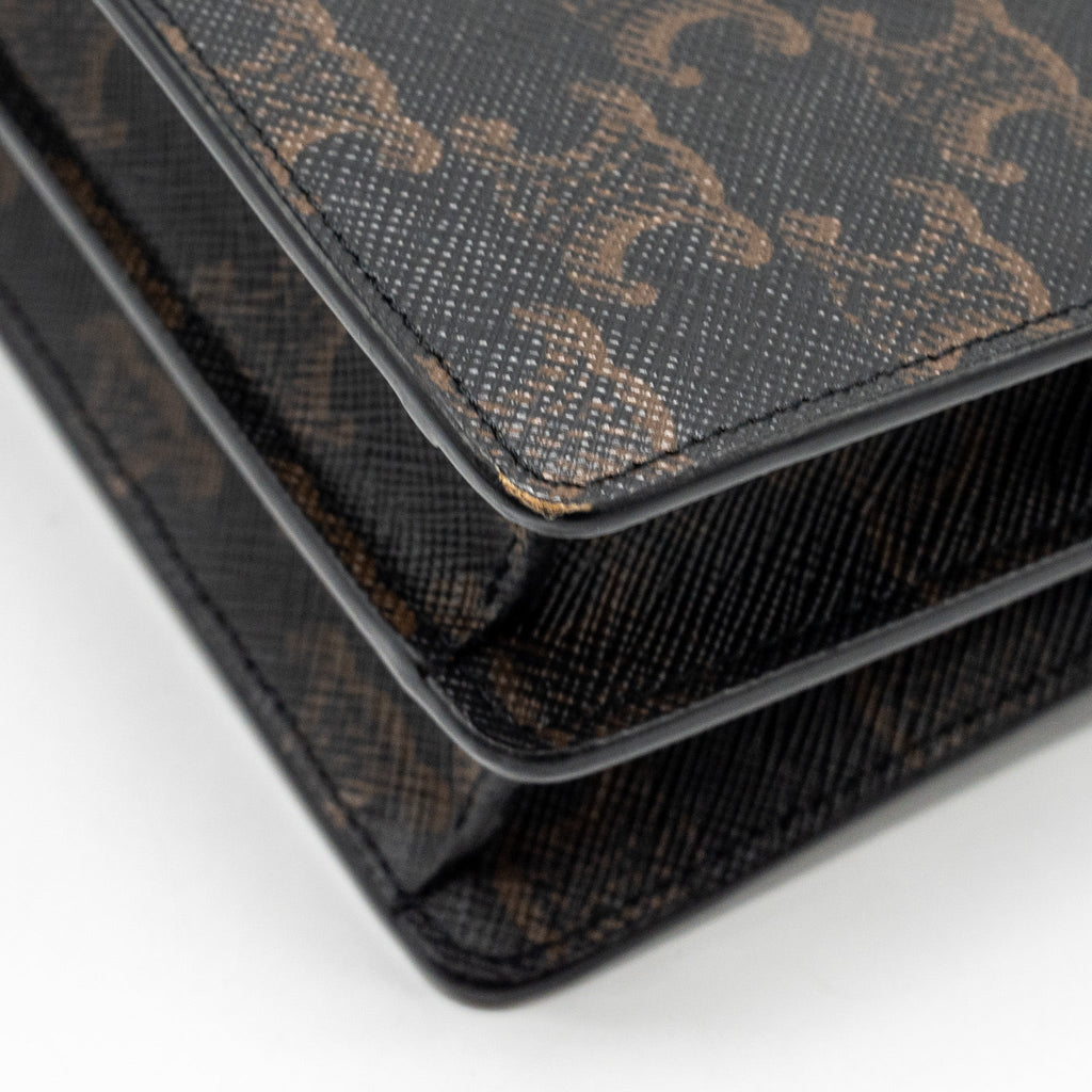 celine-wallet-on-strap-triomphe-canvas-smooth-lambskin-tan-ghw-5