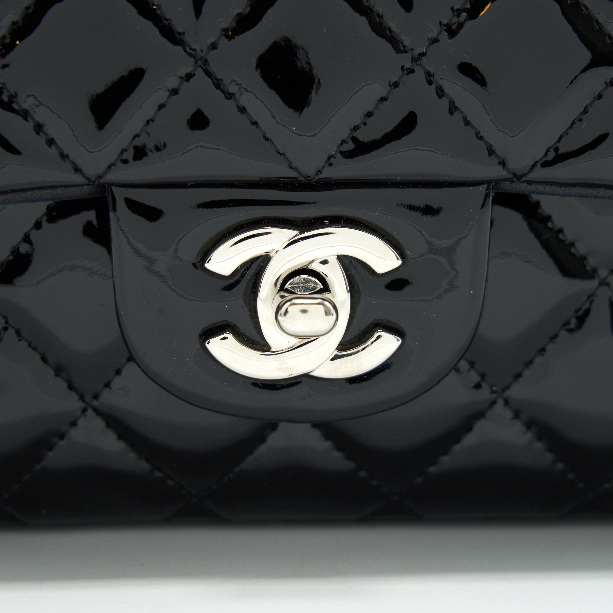 chanel-patent-leather-medium-classic-double-flap-bag-black-shw