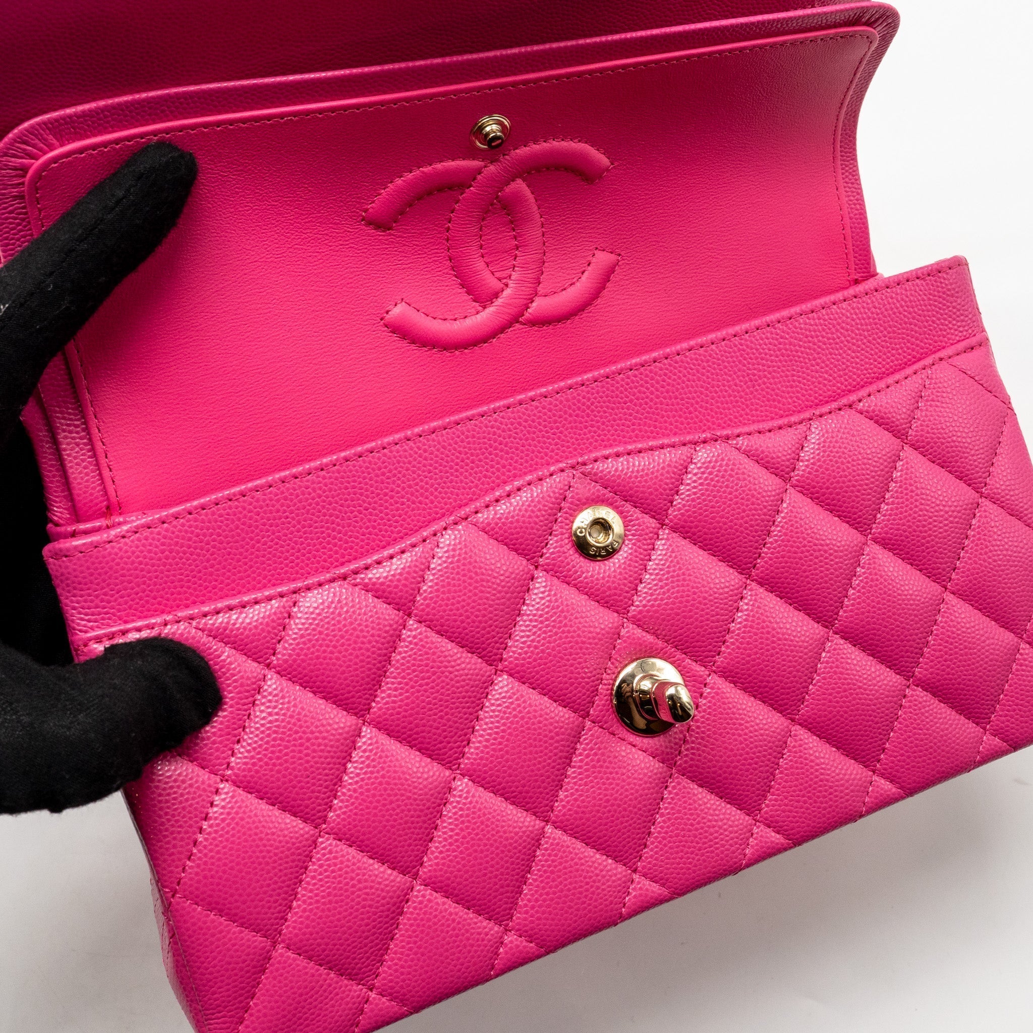 chanel-small-classic-double-flap-bag-caviar-pink-lghw-microchip
