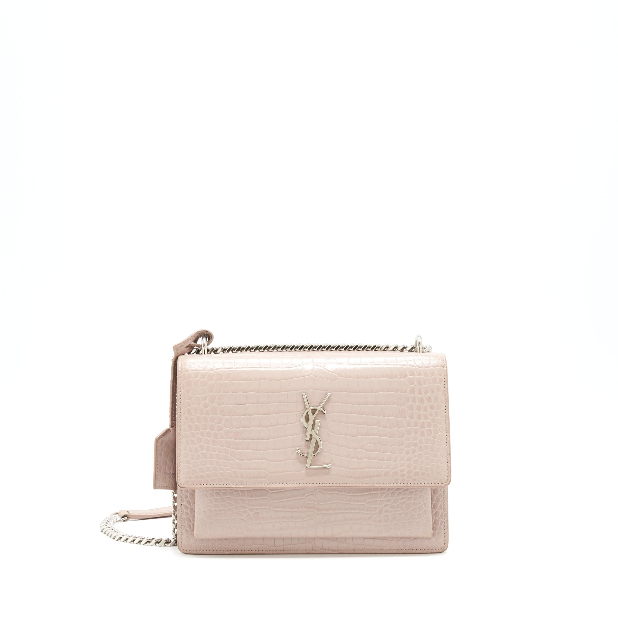 saint-laurent-sunset-bag-crocodile-embossed-pink-shw