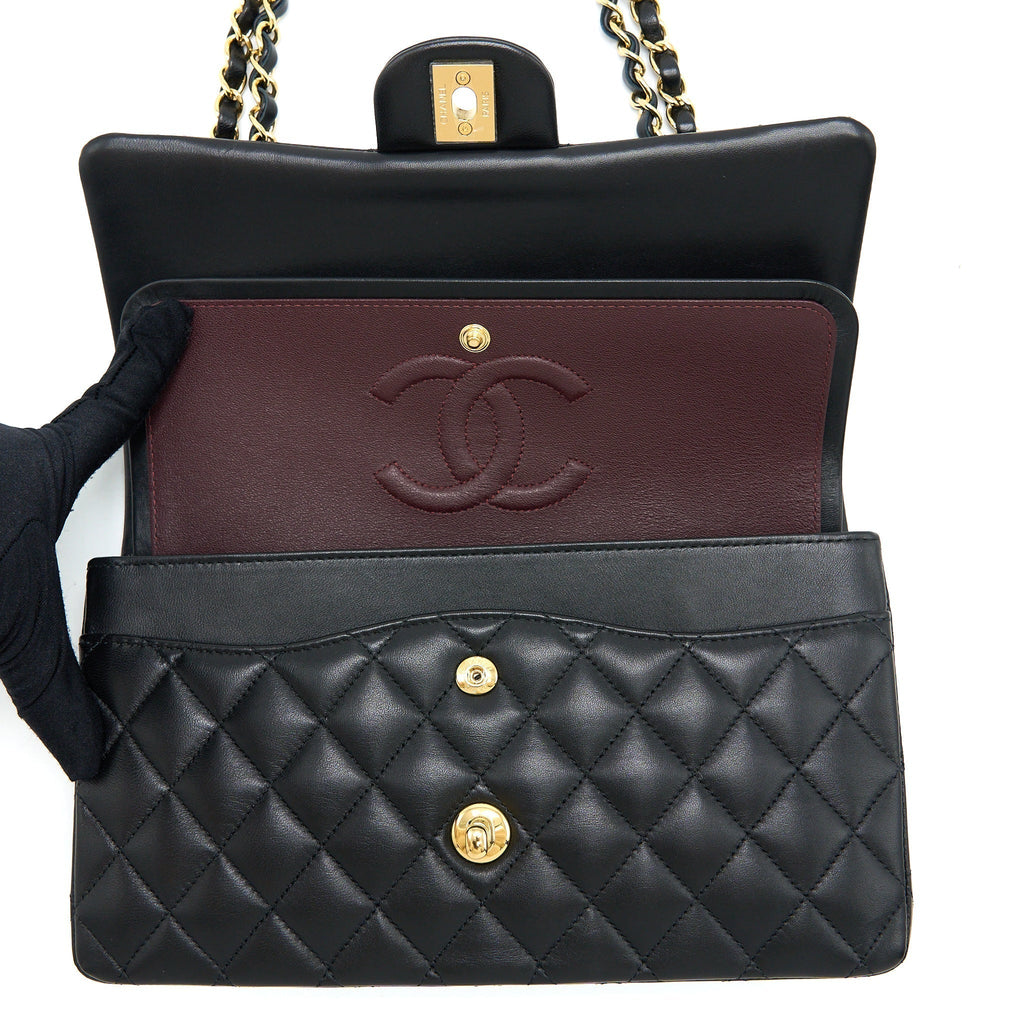 chanel-medium-classic-double-flap-bag-lambskin-black-lghw-microchip
