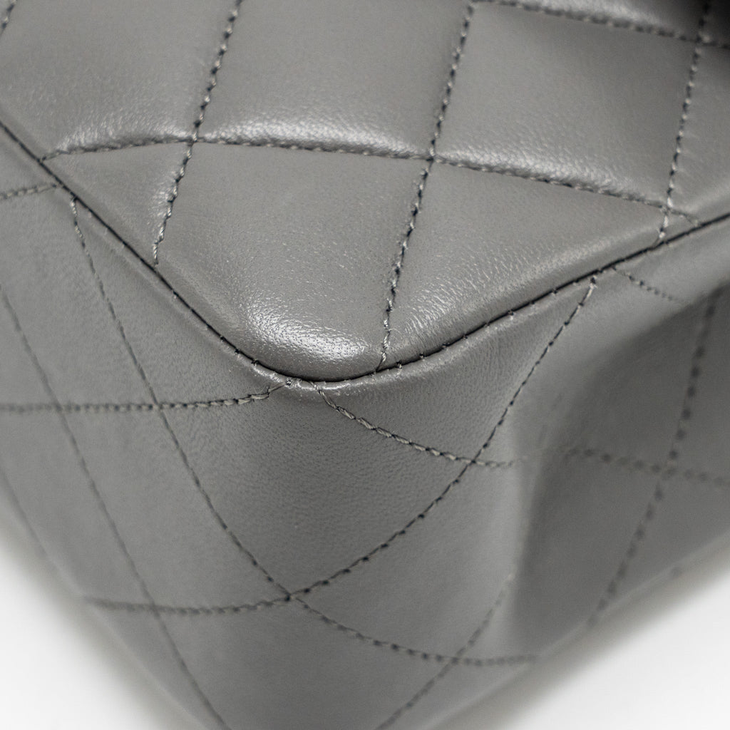 chanel-small-classic-double-flap-bag-lambskin-grey-lghw-microchip