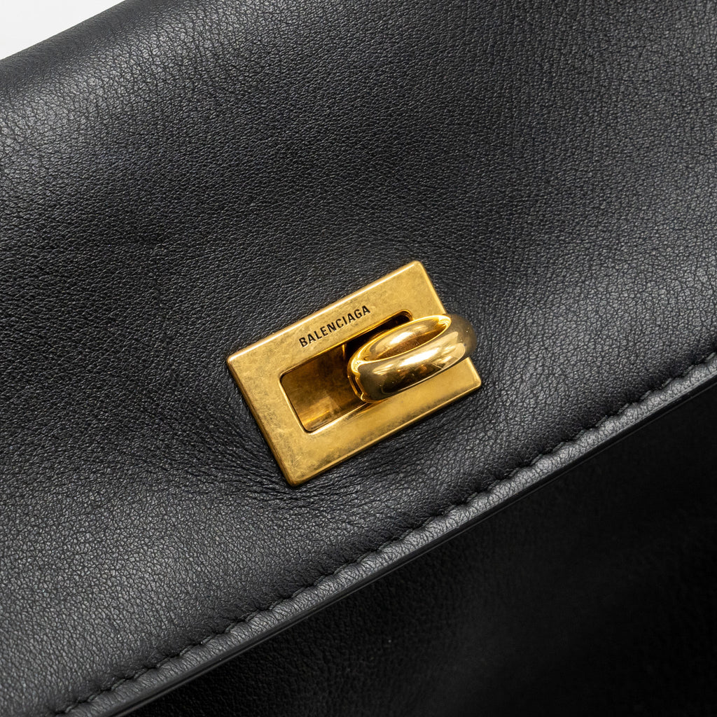 balenciaga-medium-rodeo-handbag-smooth-calfskin-black-ghw-copy