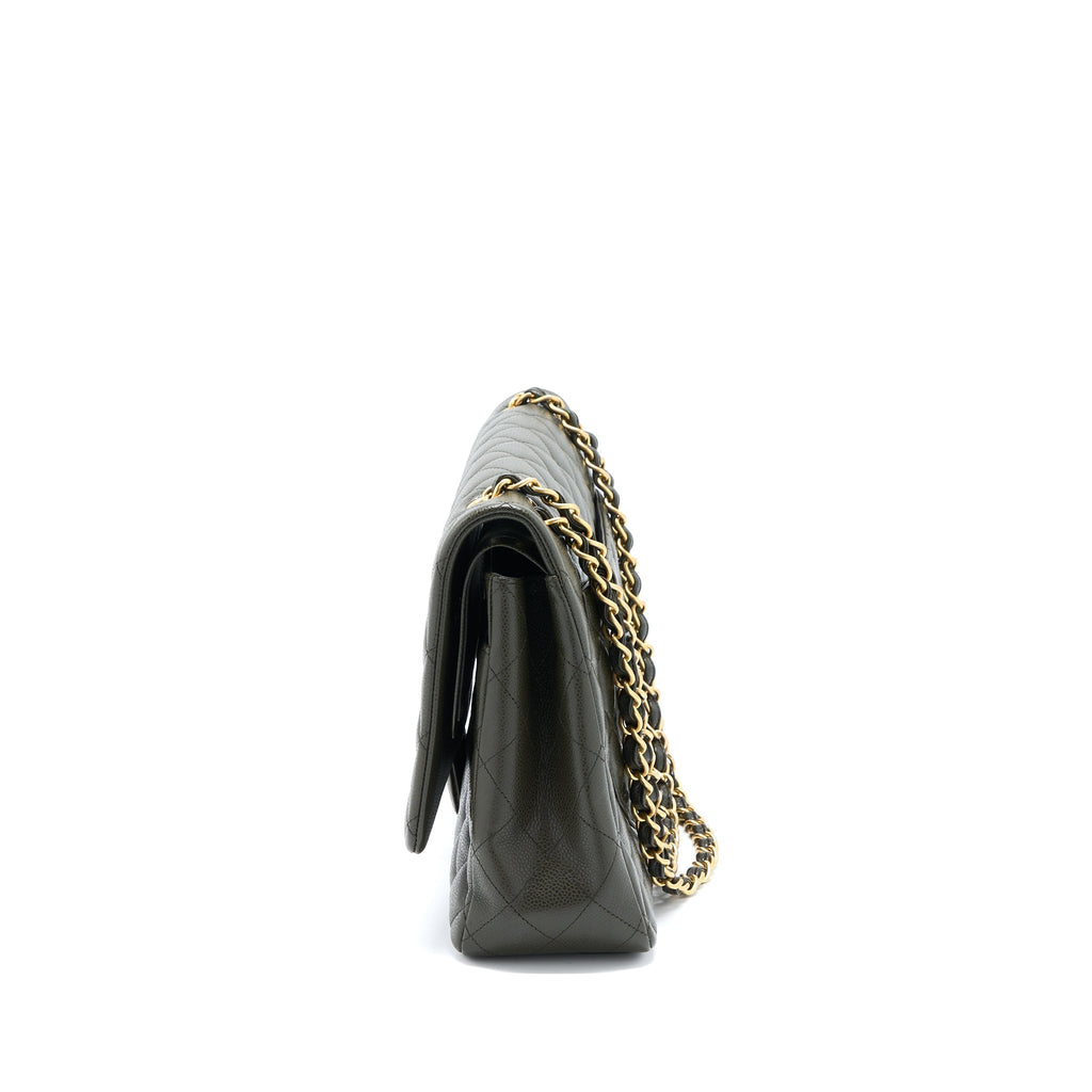 chanel-maxi-classic-double-flap-bag-caviar-olive-green-brushed-ghw