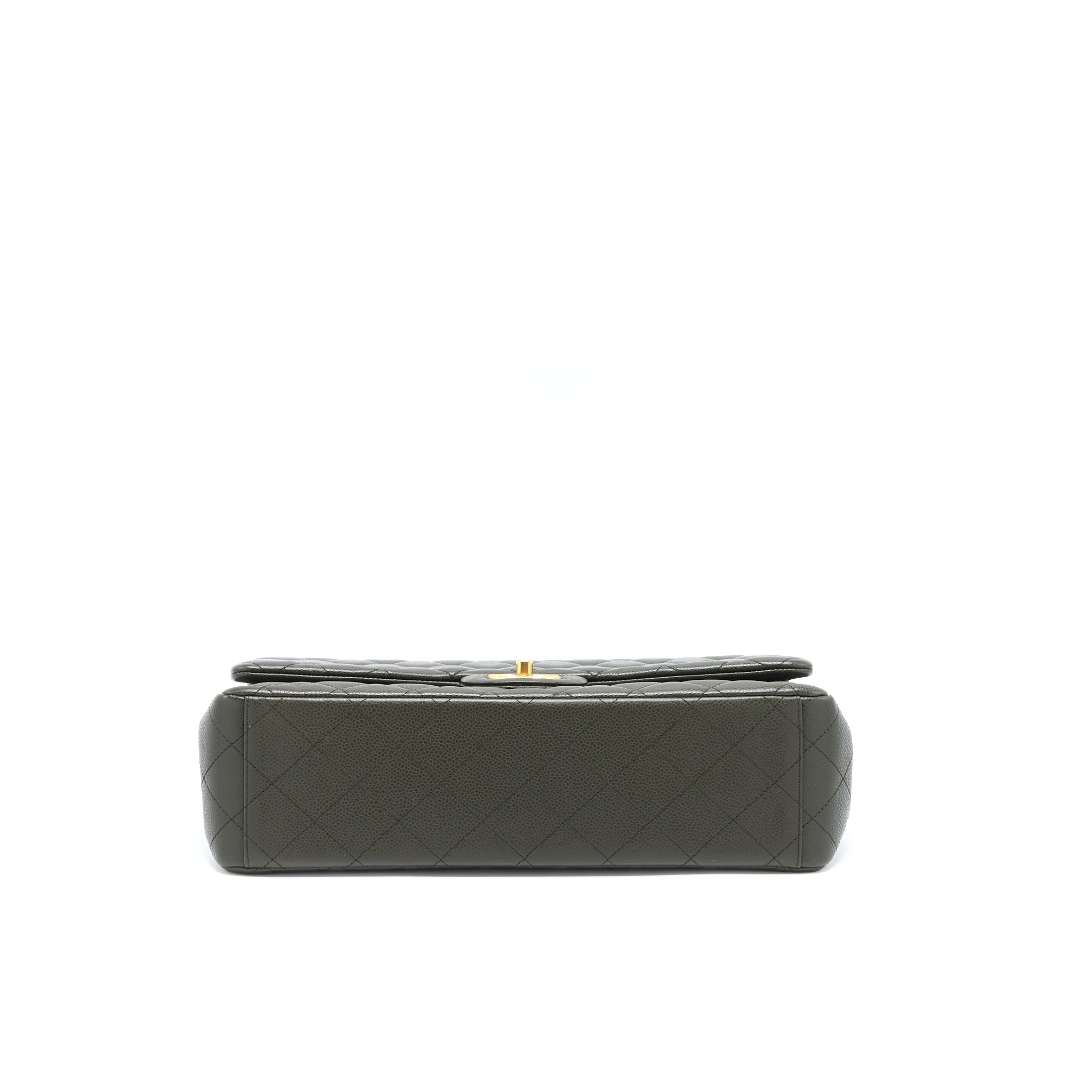 chanel-maxi-classic-double-flap-bag-caviar-olive-green-brushed-ghw