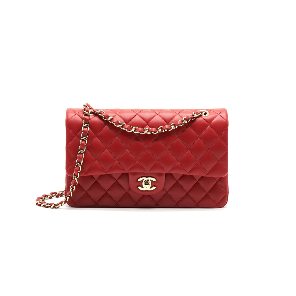 chanel-medium-classic-double-flap-bag-red-lghw-serial29
