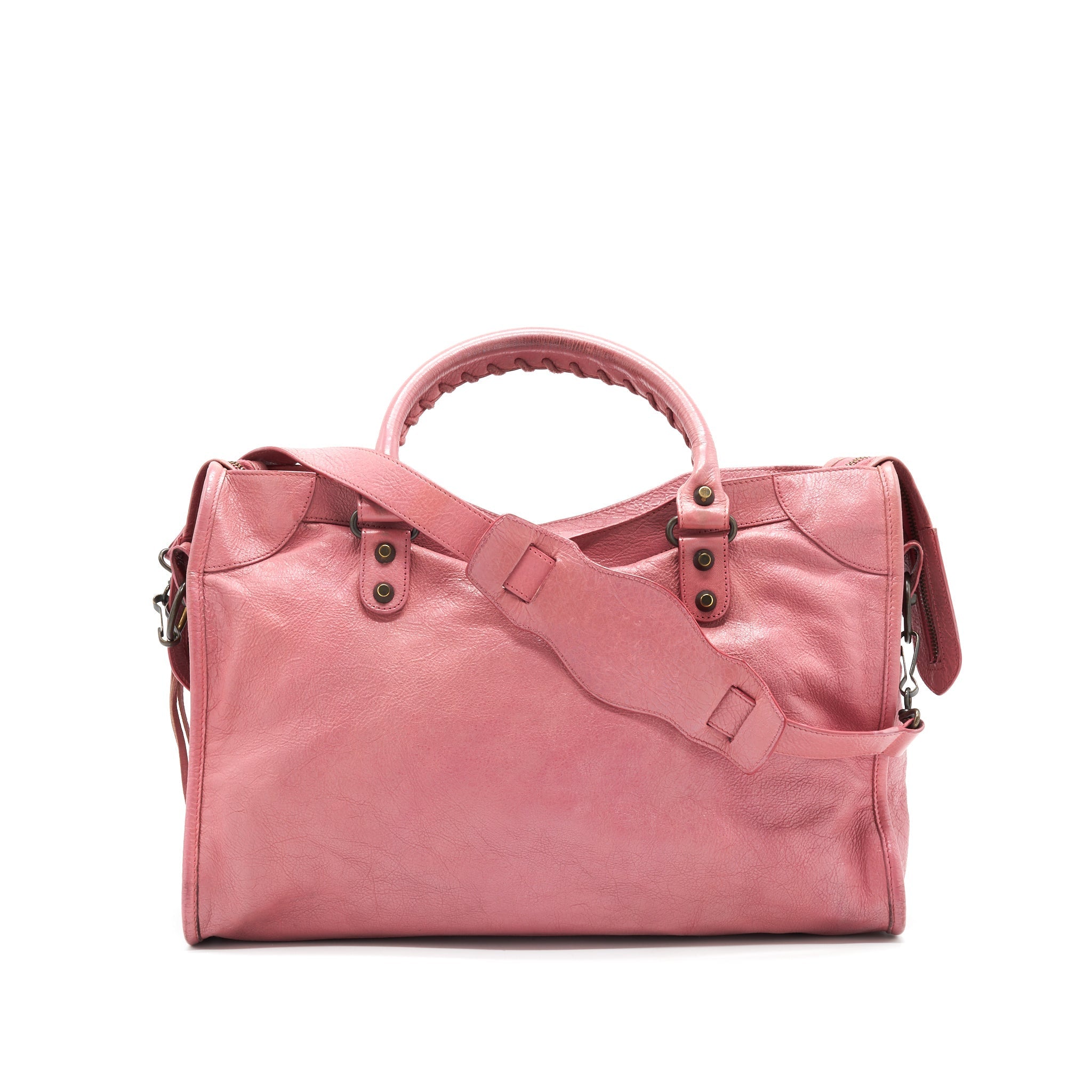 balenciaga-city-bag-in-pink-with-black-hardware