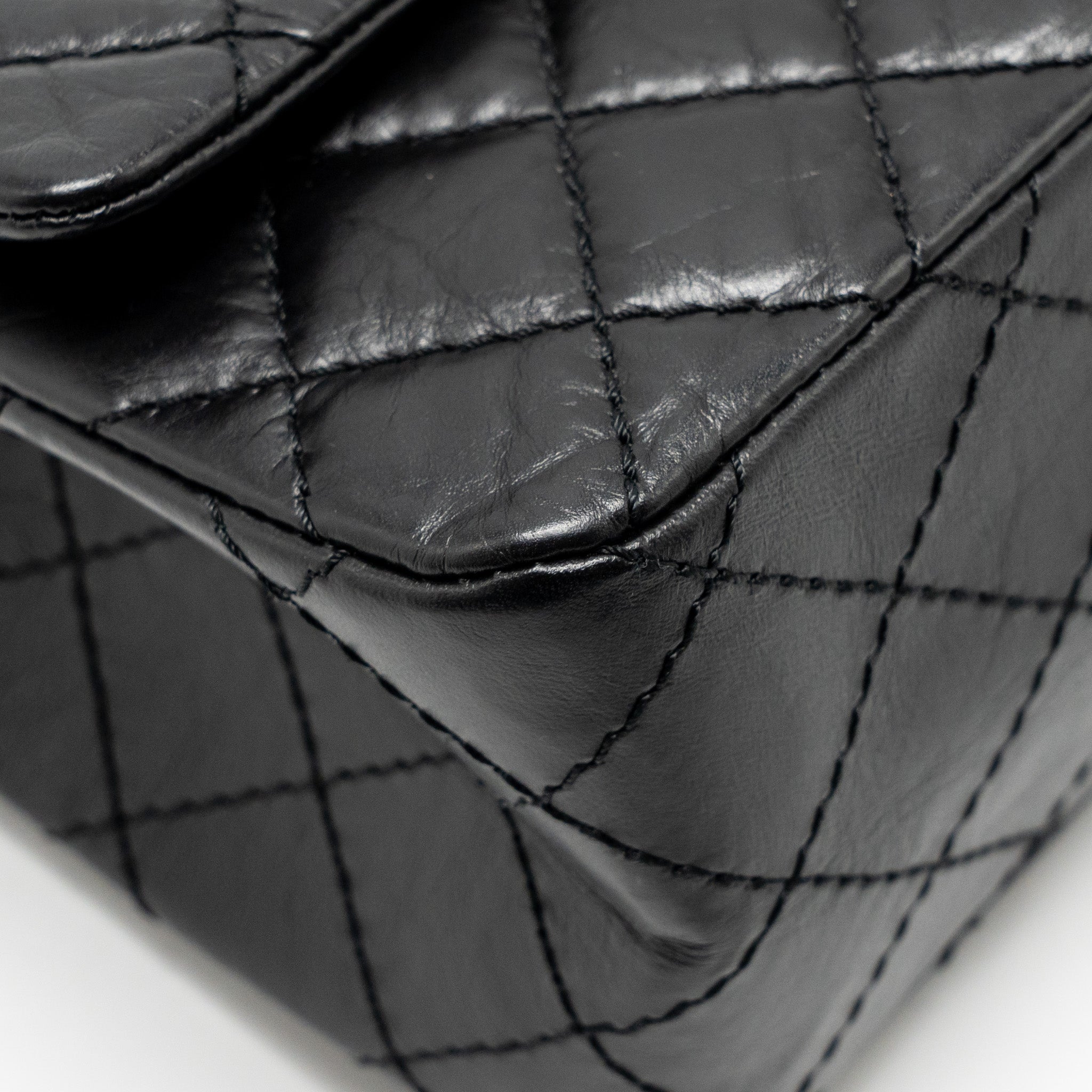 chanel-small-2-55-reissue-double-flap-bag-age-calfskin-black-ghw