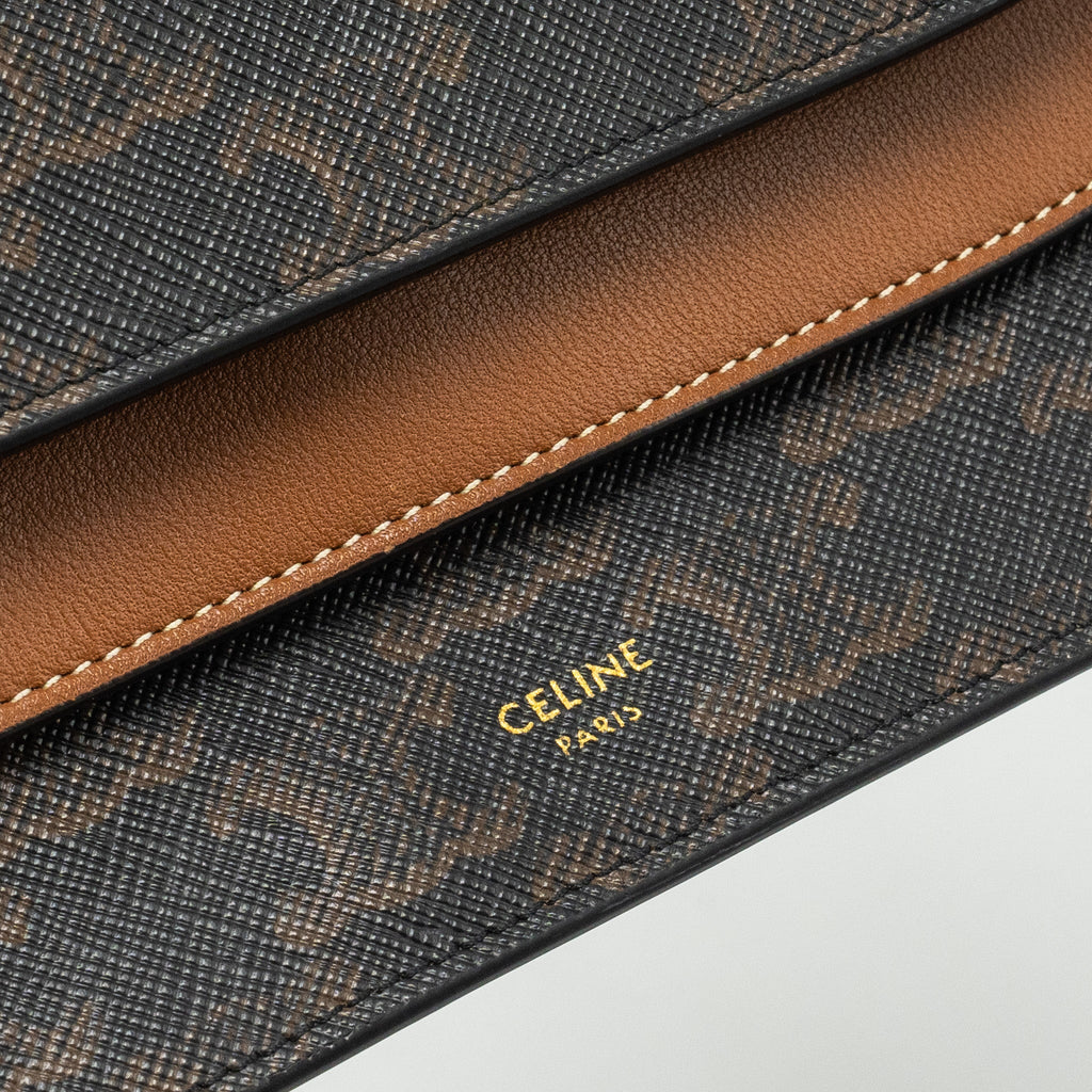 celine-wallet-on-strap-triomphe-canvas-smooth-lambskin-tan-ghw-5