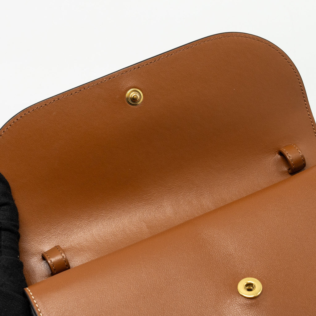 celine-wallet-on-strap-triomphe-canvas-smooth-lambskin-tan-ghw-5