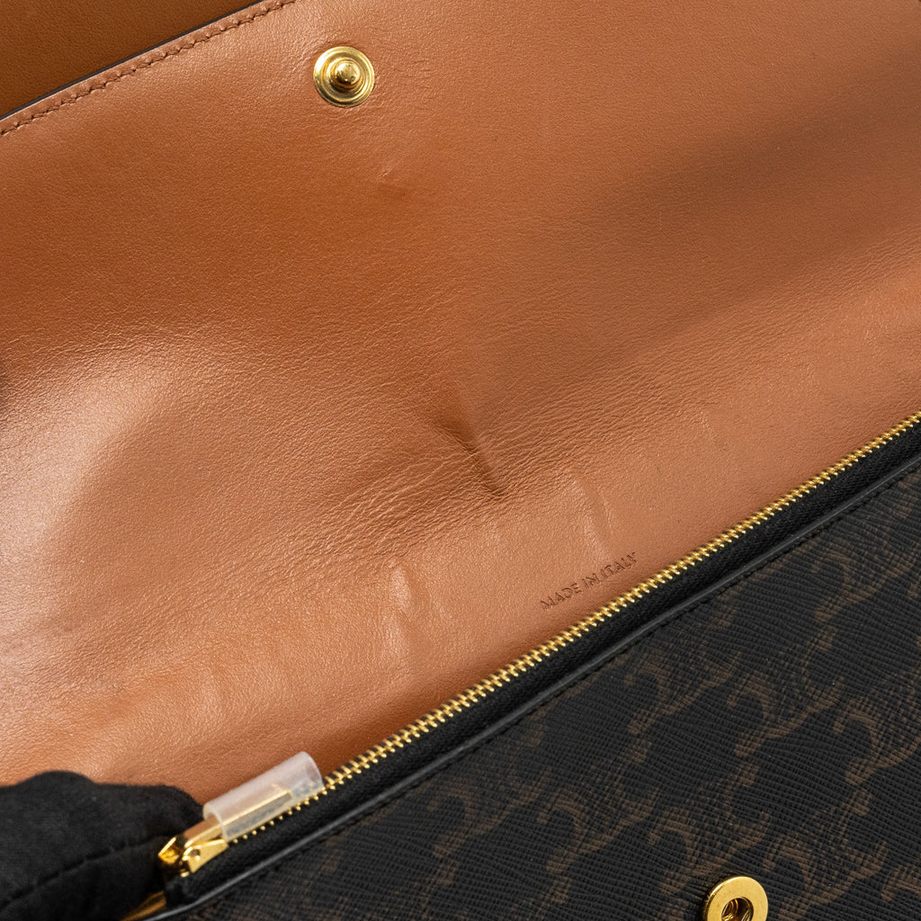 celine-wallet-on-strap-triomphe-canvas-smooth-lambskin-tan-ghw-5