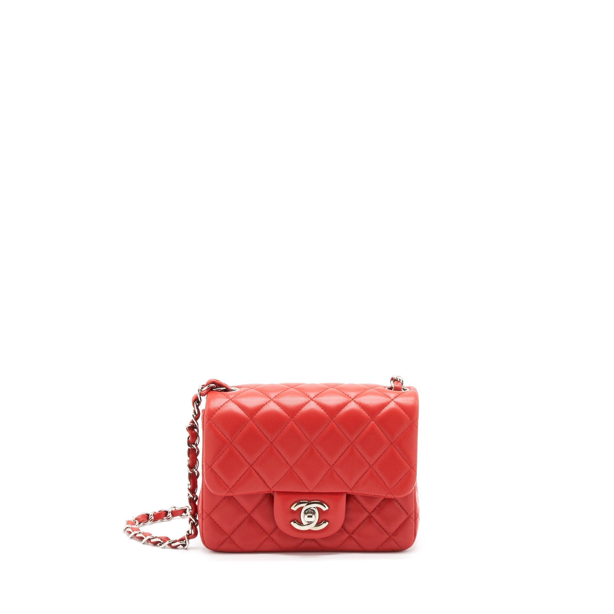 chanel-mini-square-flap-bag-lambskin-red-shw