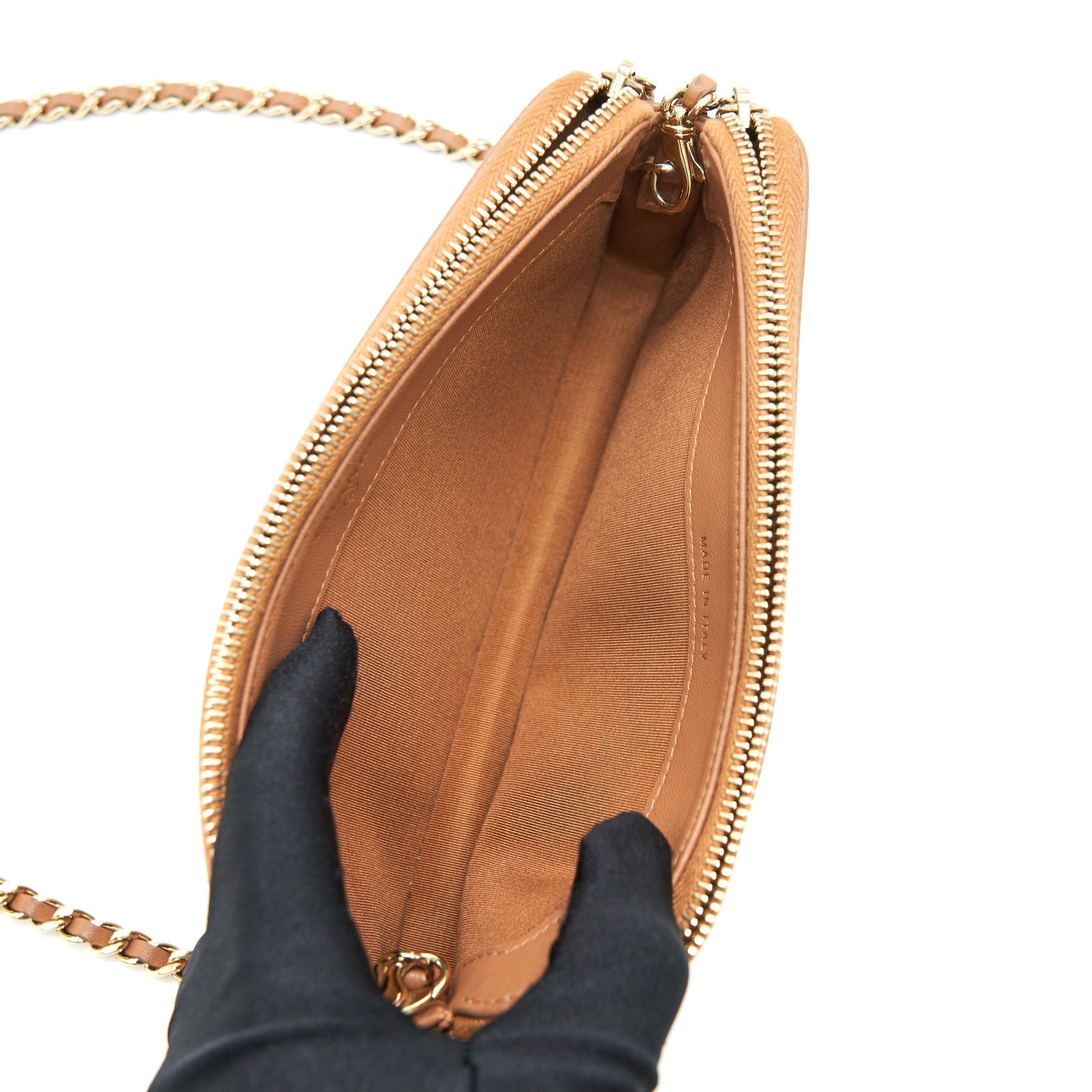 chanel-stud-double-zip-wallet-on-chain-dark-beige