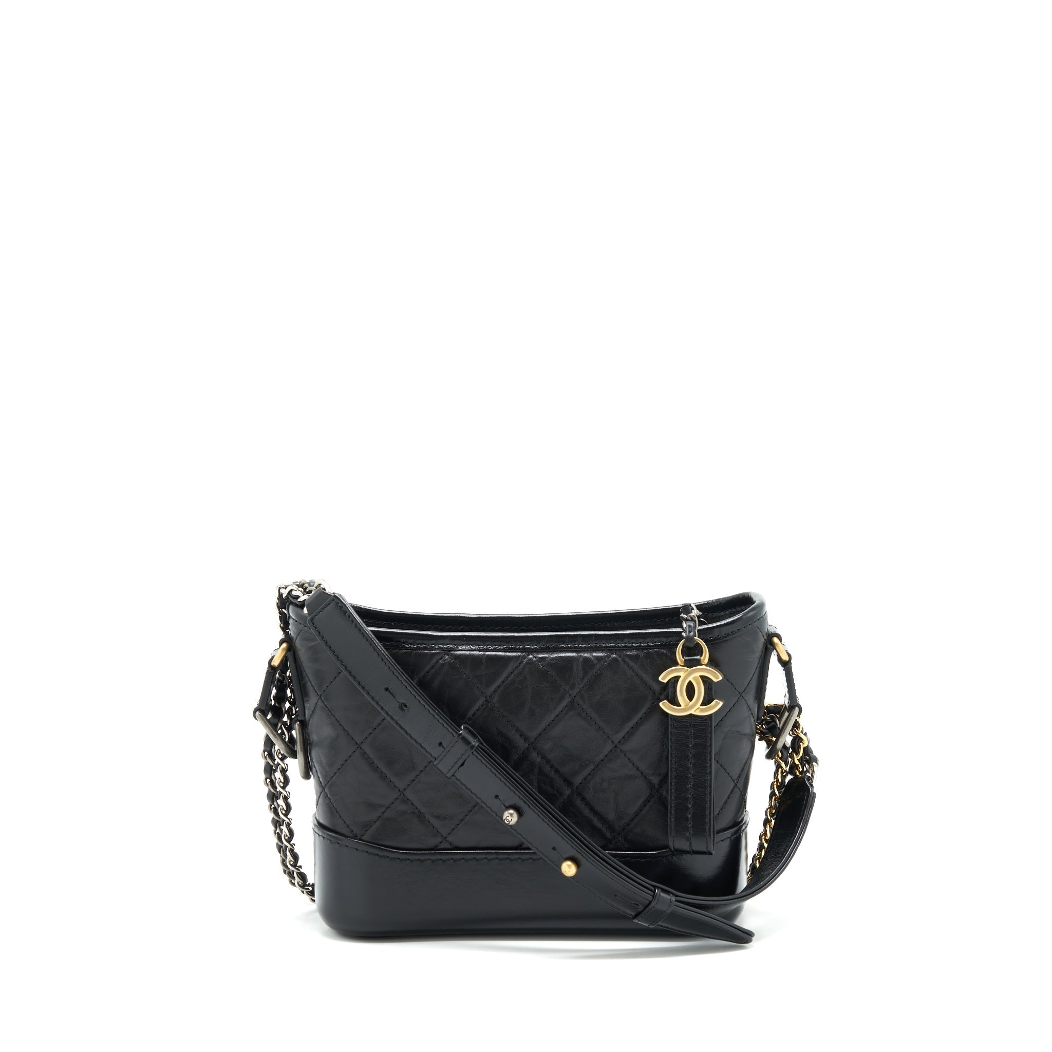 chanel-small-gabrielle-hobo-black-bag-gold-sliver-hardware