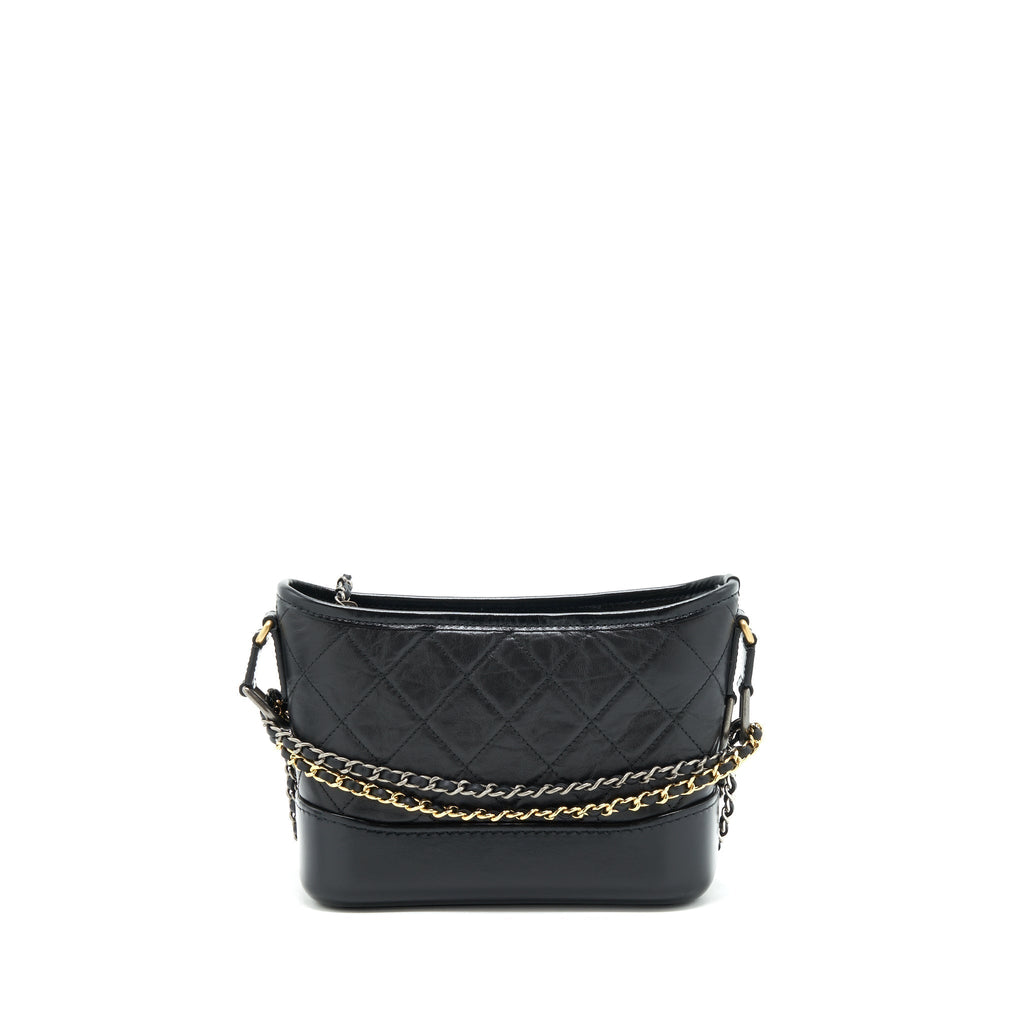 chanel-small-gabrielle-hobo-black-bag-gold-sliver-hardware