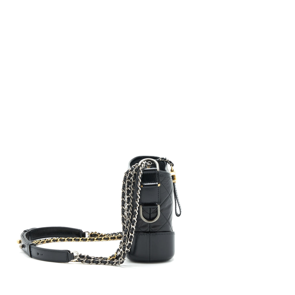 chanel-small-gabrielle-hobo-black-bag-gold-sliver-hardware