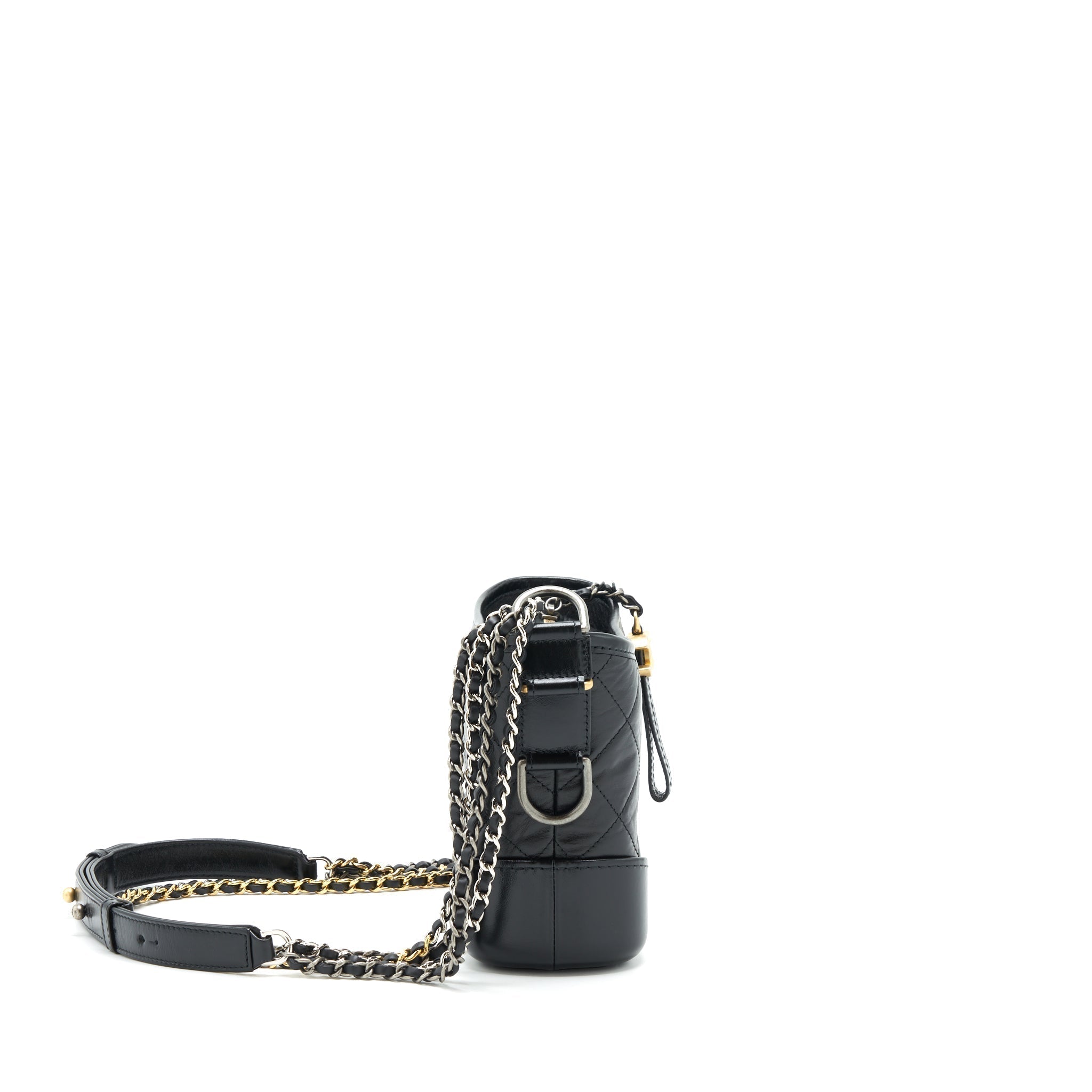 chanel-small-gabrielle-hobo-black-bag-gold-sliver-hardware