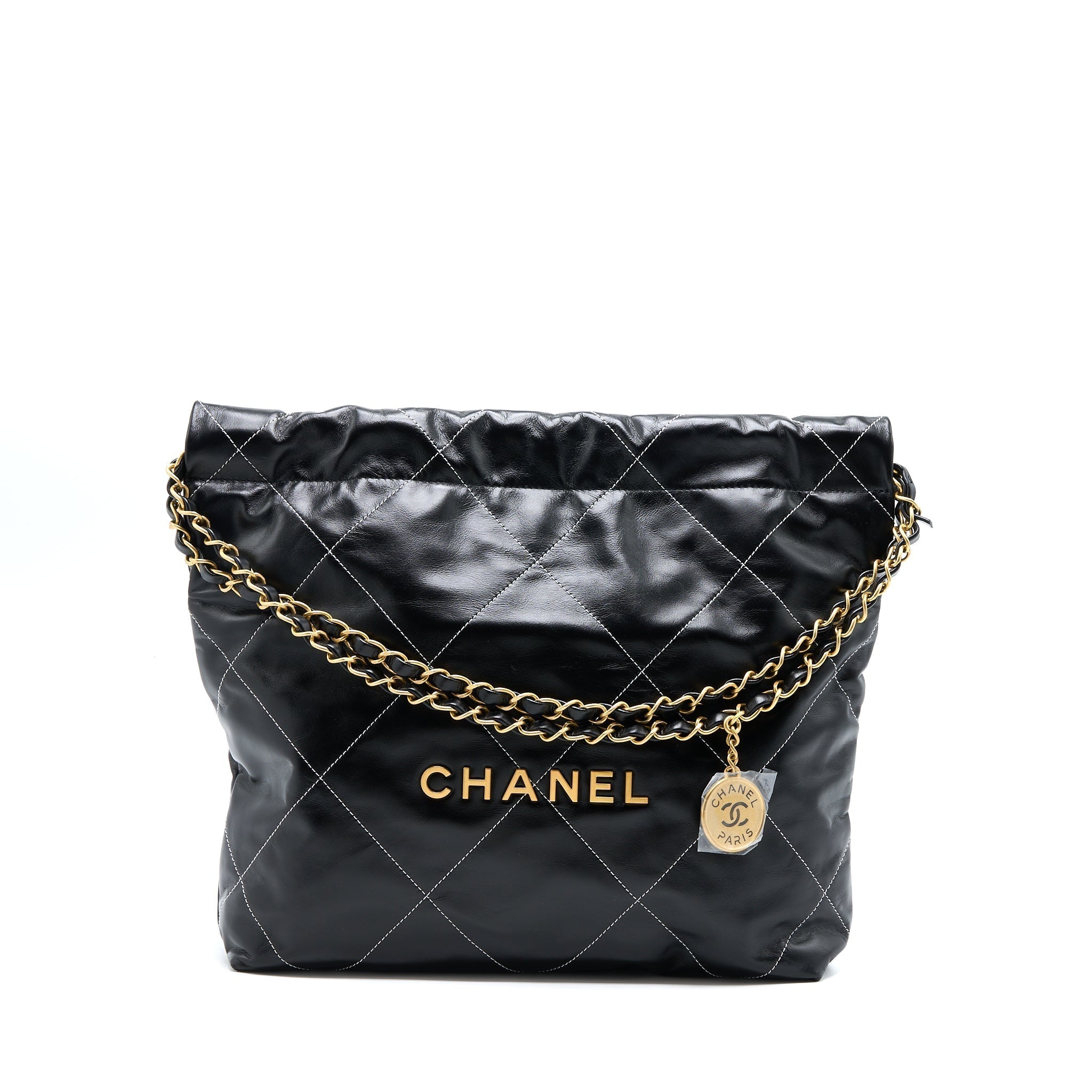 chanel-small-22-bag-gold-letter-shiny-calfskin-black-ghw-microchip