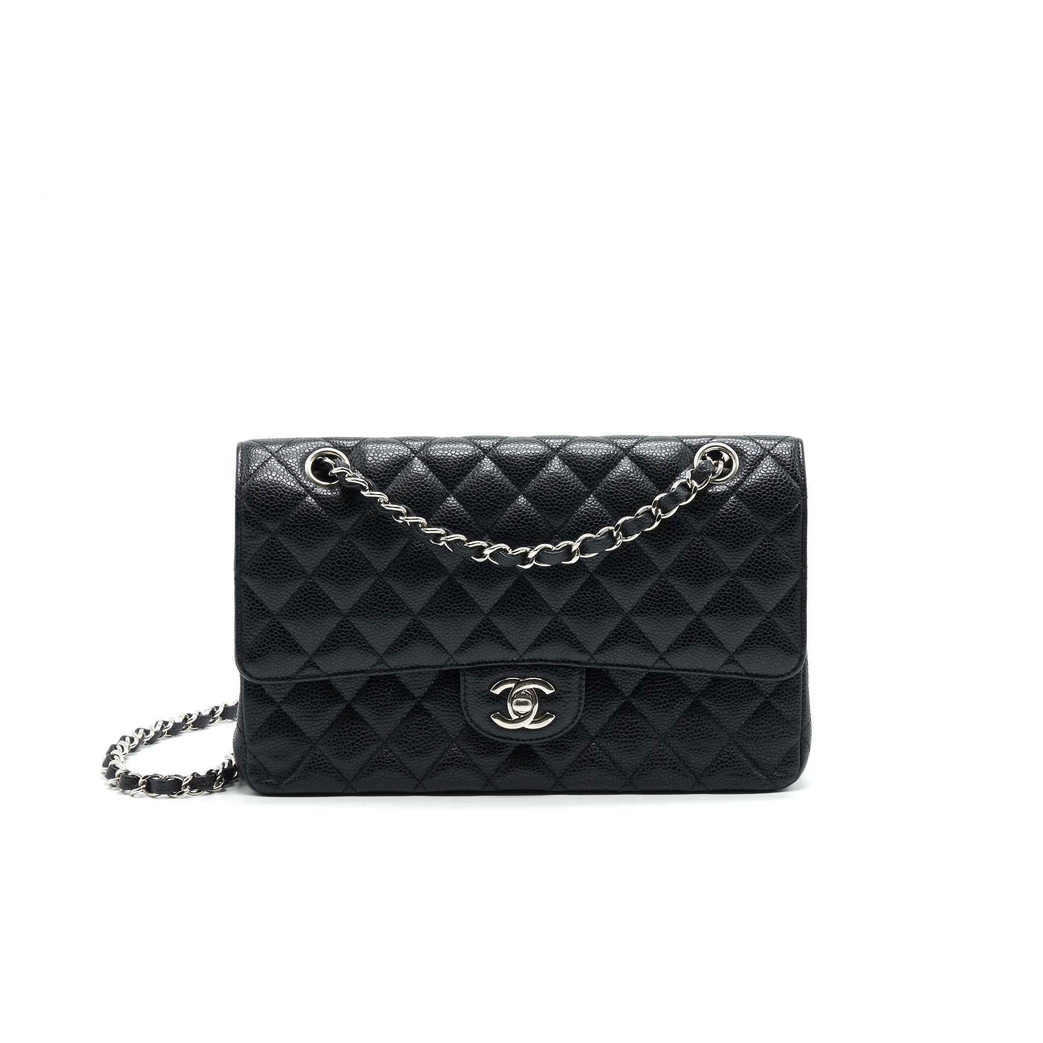 chanel-medium-classic-double-flap-cavier-shw