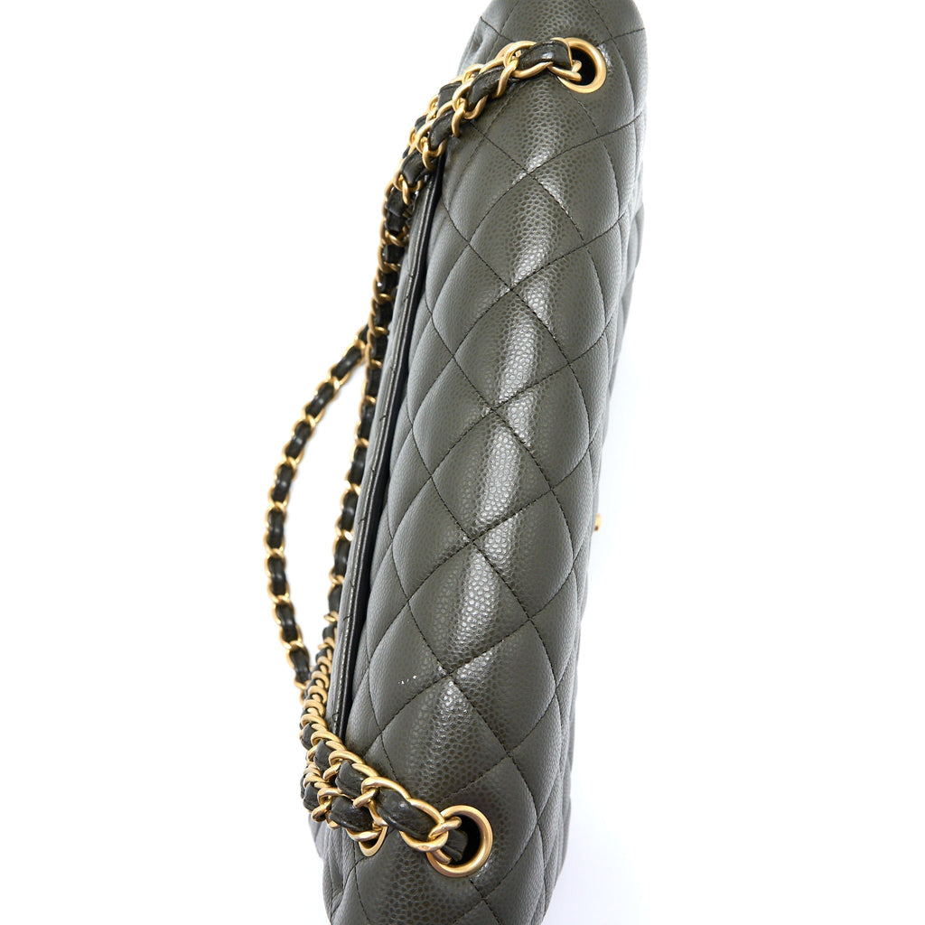 chanel-maxi-classic-double-flap-bag-caviar-olive-green-brushed-ghw