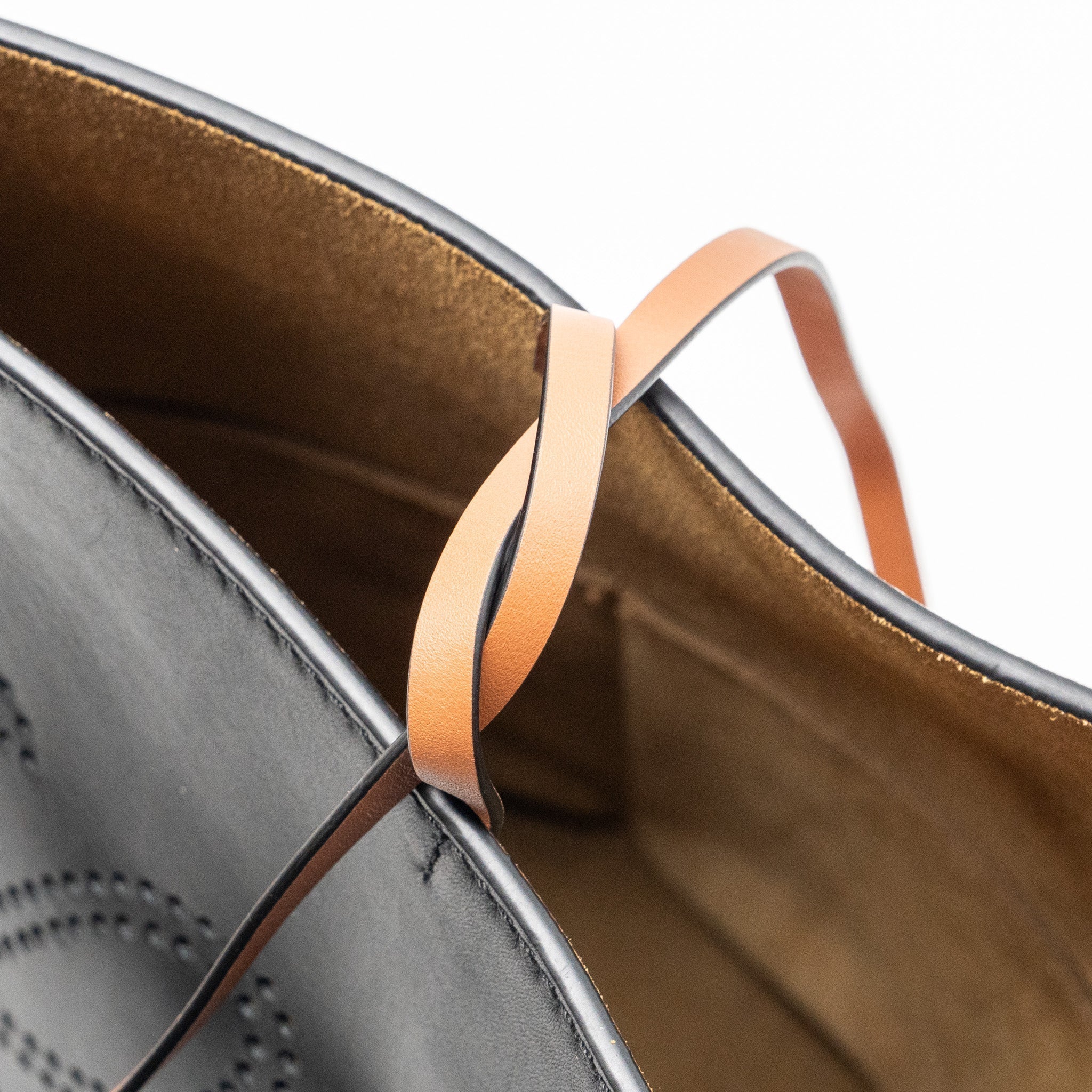 loewe-gate-bucket-bag-calfskin-black-tan-ghw