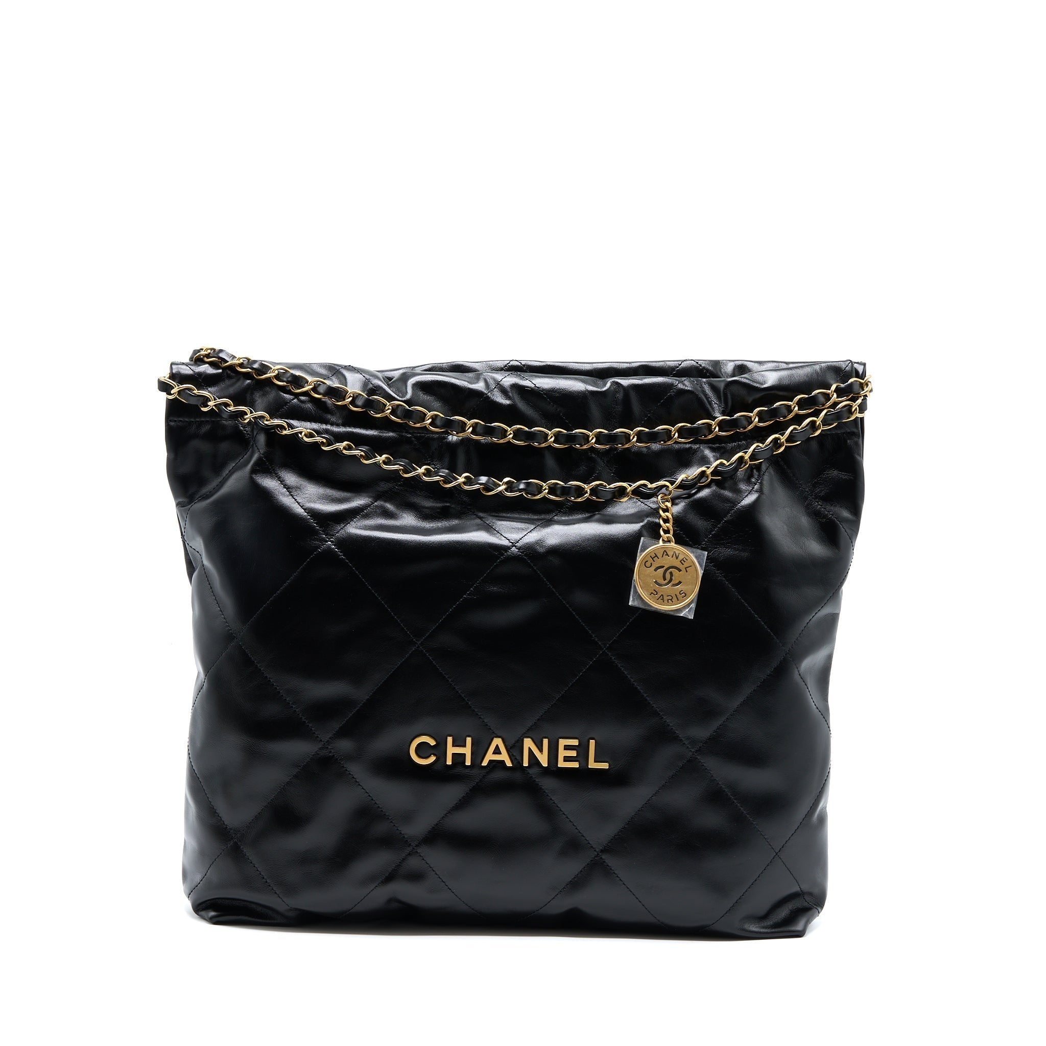 chanel-medium-22-bag-gold-letter-shiny-calfskin-black-ghw-microchip