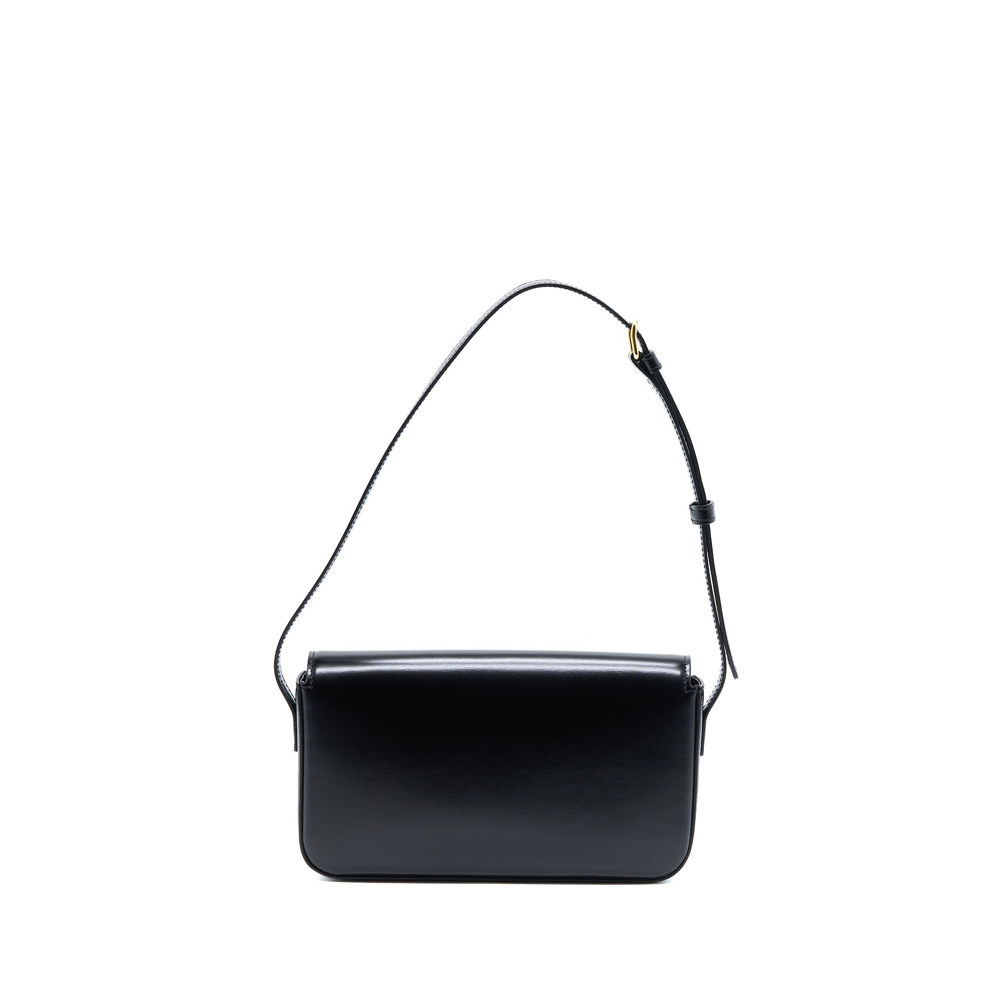celine-triomphe-shoulder-bag-calfskin-black-ghw