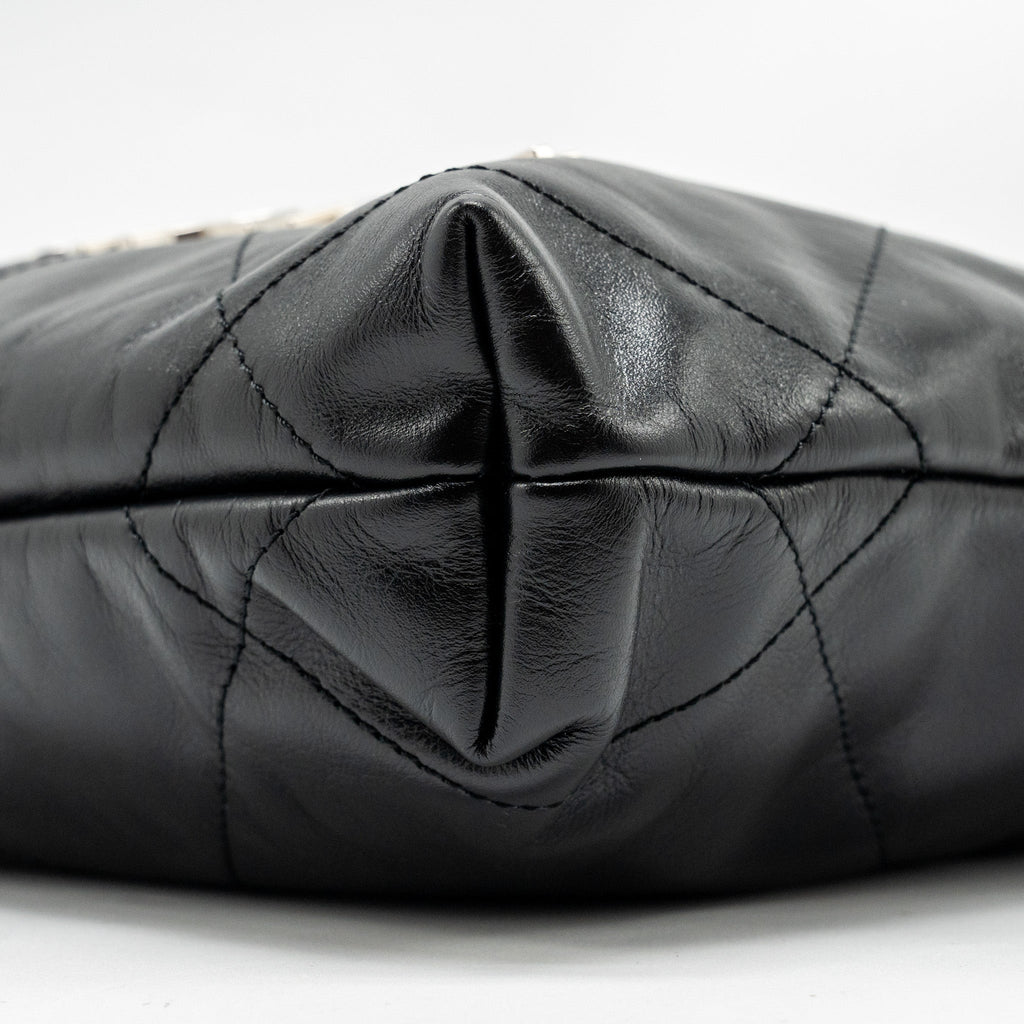 chanel-mini-22-bag-shiny-calfskin-black-shw-microchip-copy