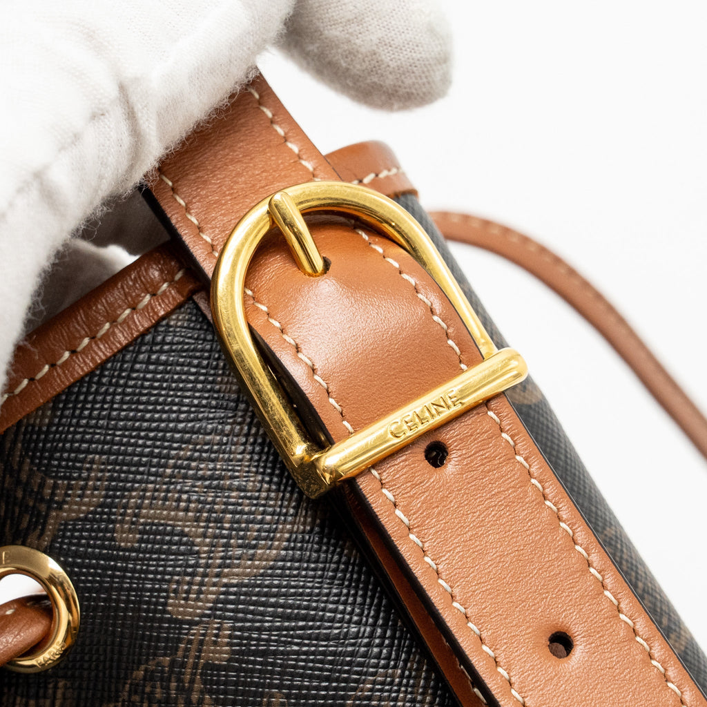 celine-small-drawstring-bag-triomphe-canvas-calfskin-tan-ghw