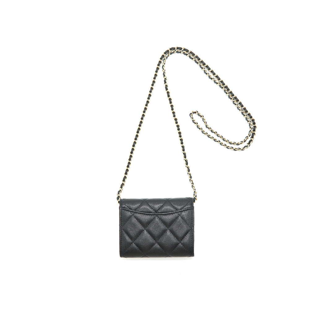 chanel-classic-card-holder-with-chain-black-lghw-serial-30