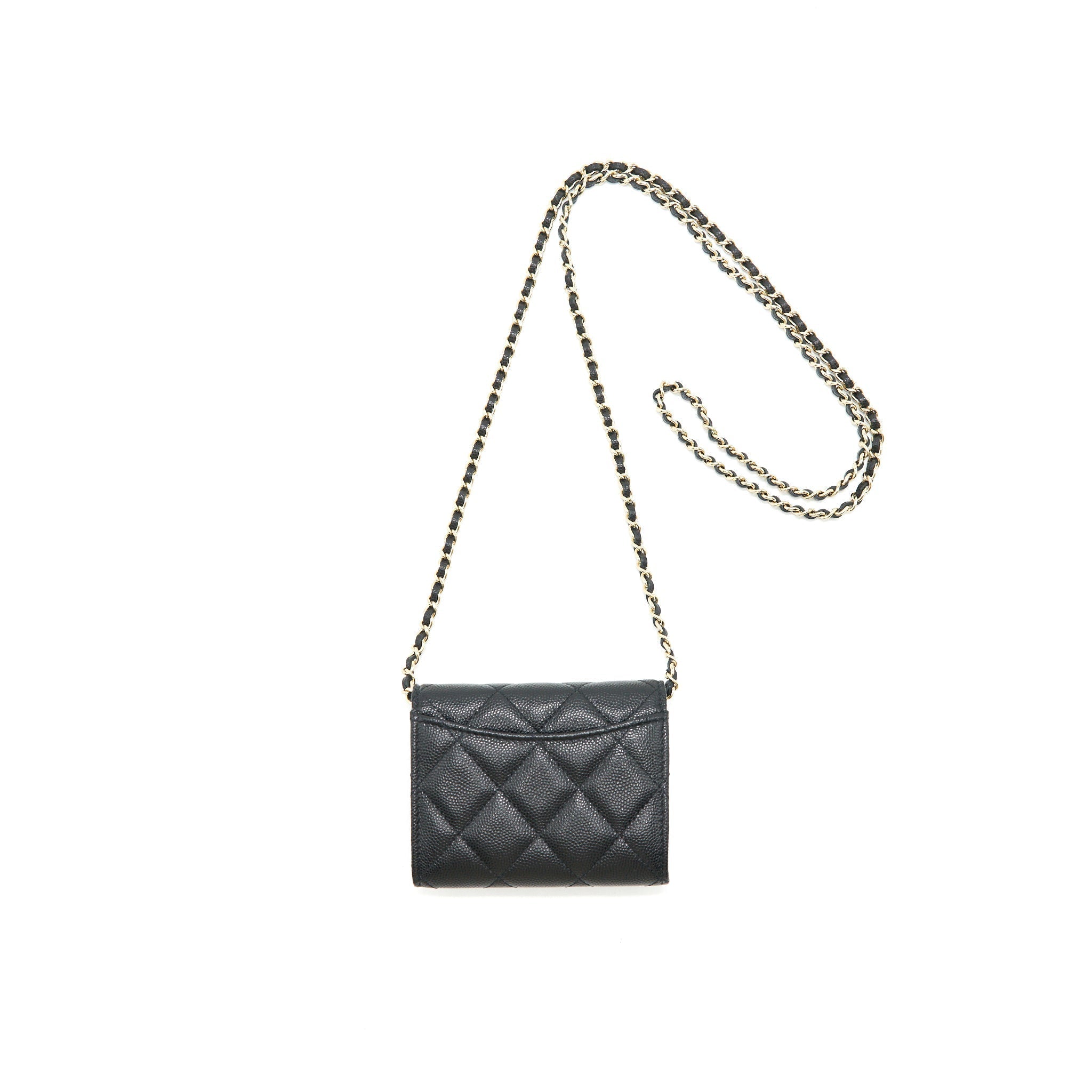 chanel-classic-card-holder-with-chain-black-lghw-serial-30