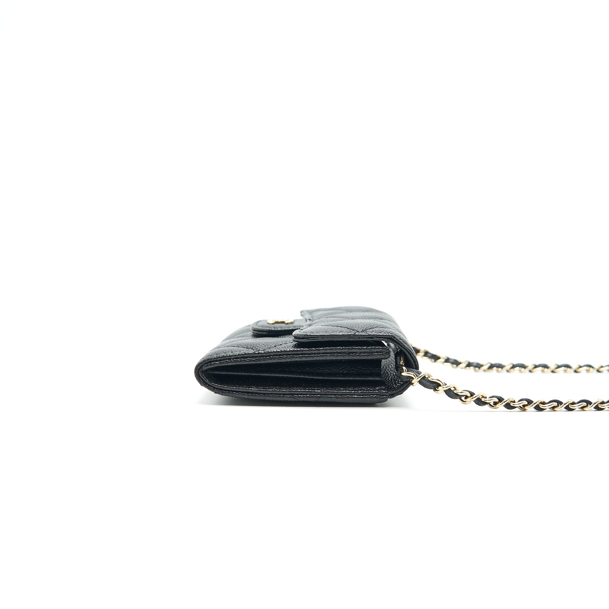 chanel-classic-card-holder-with-chain-black-lghw-serial-30