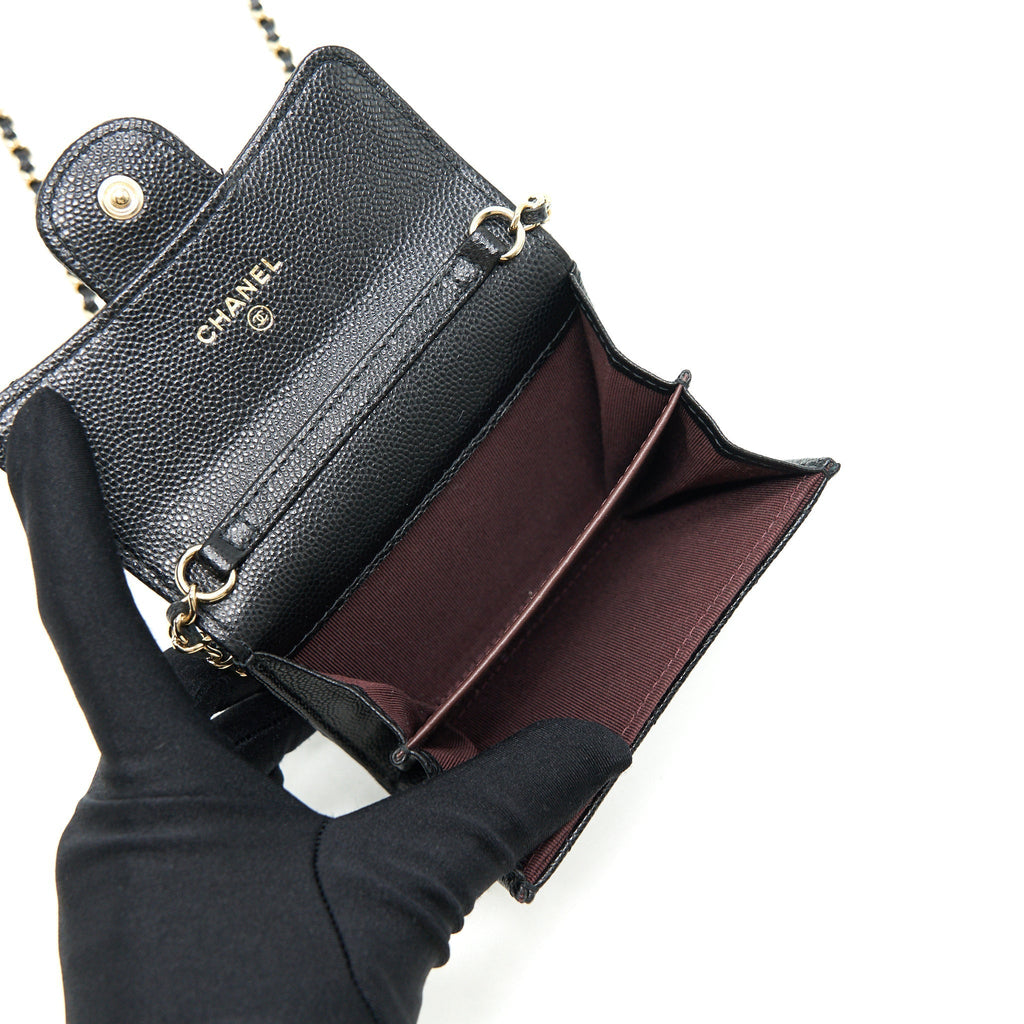 chanel-classic-card-holder-with-chain-black-lghw-serial-30