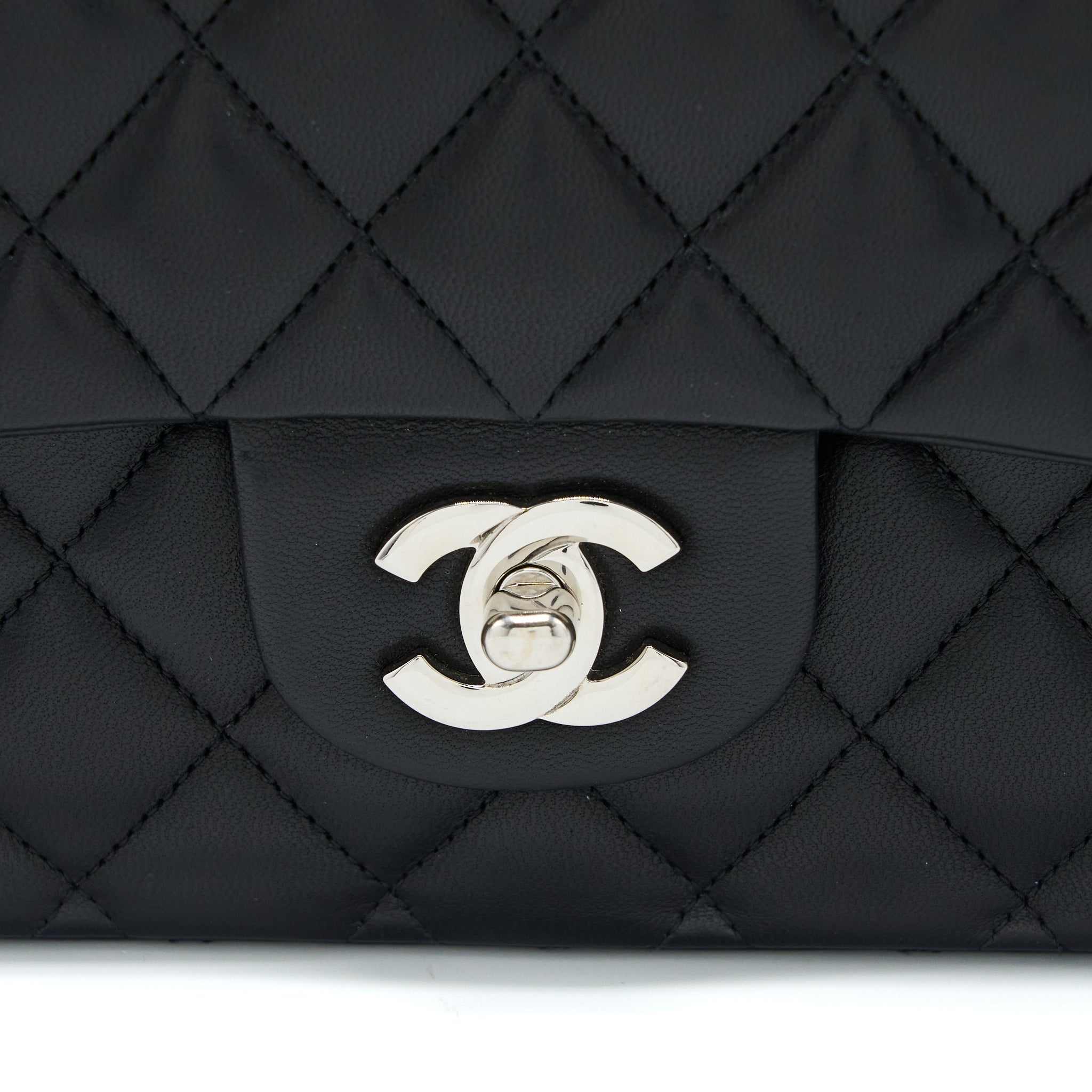 chanel-medium-classic-double-flap-bag-lambskin-black-shw