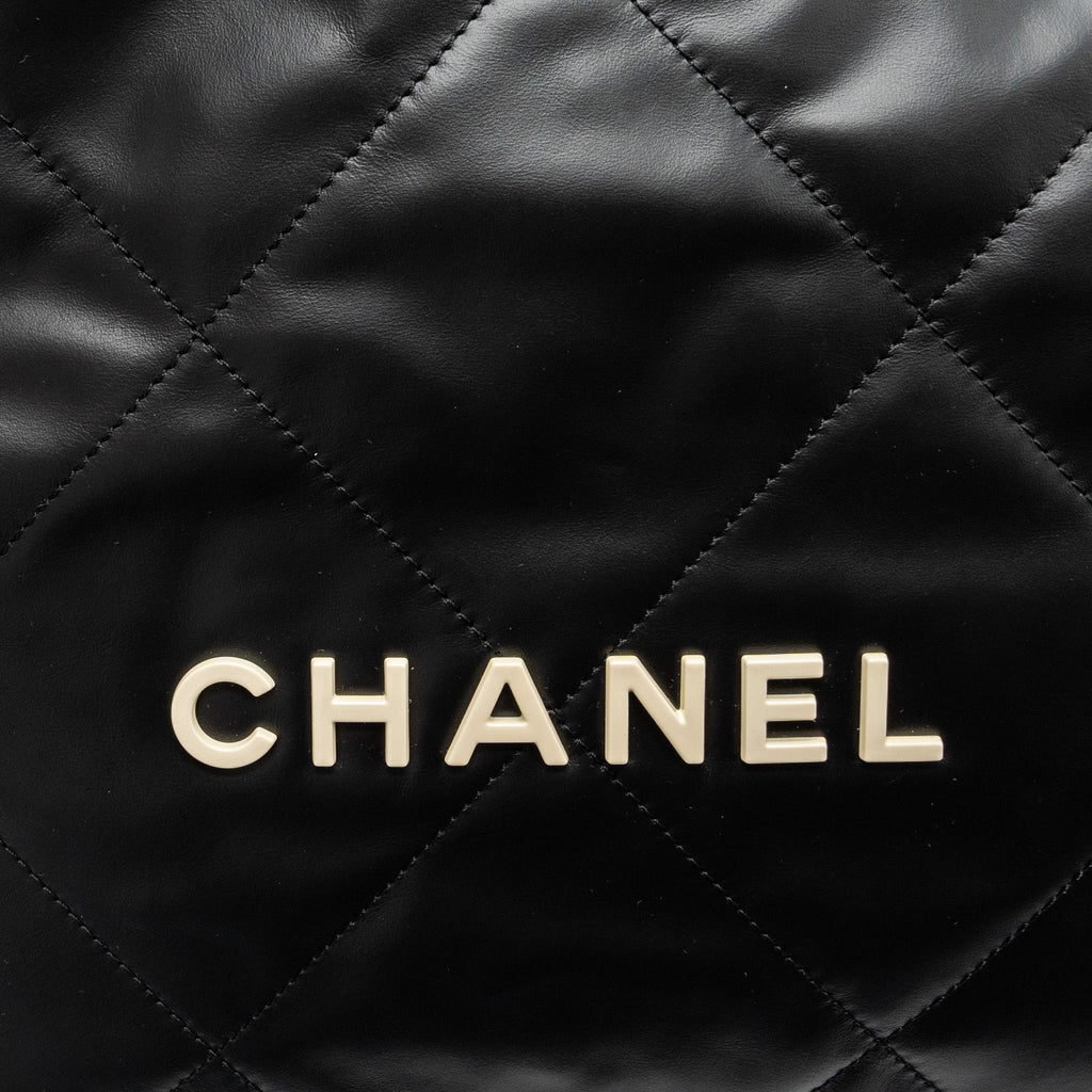 chanel-small-22-bag-calfskin-black-white-letter-ghw-microchip