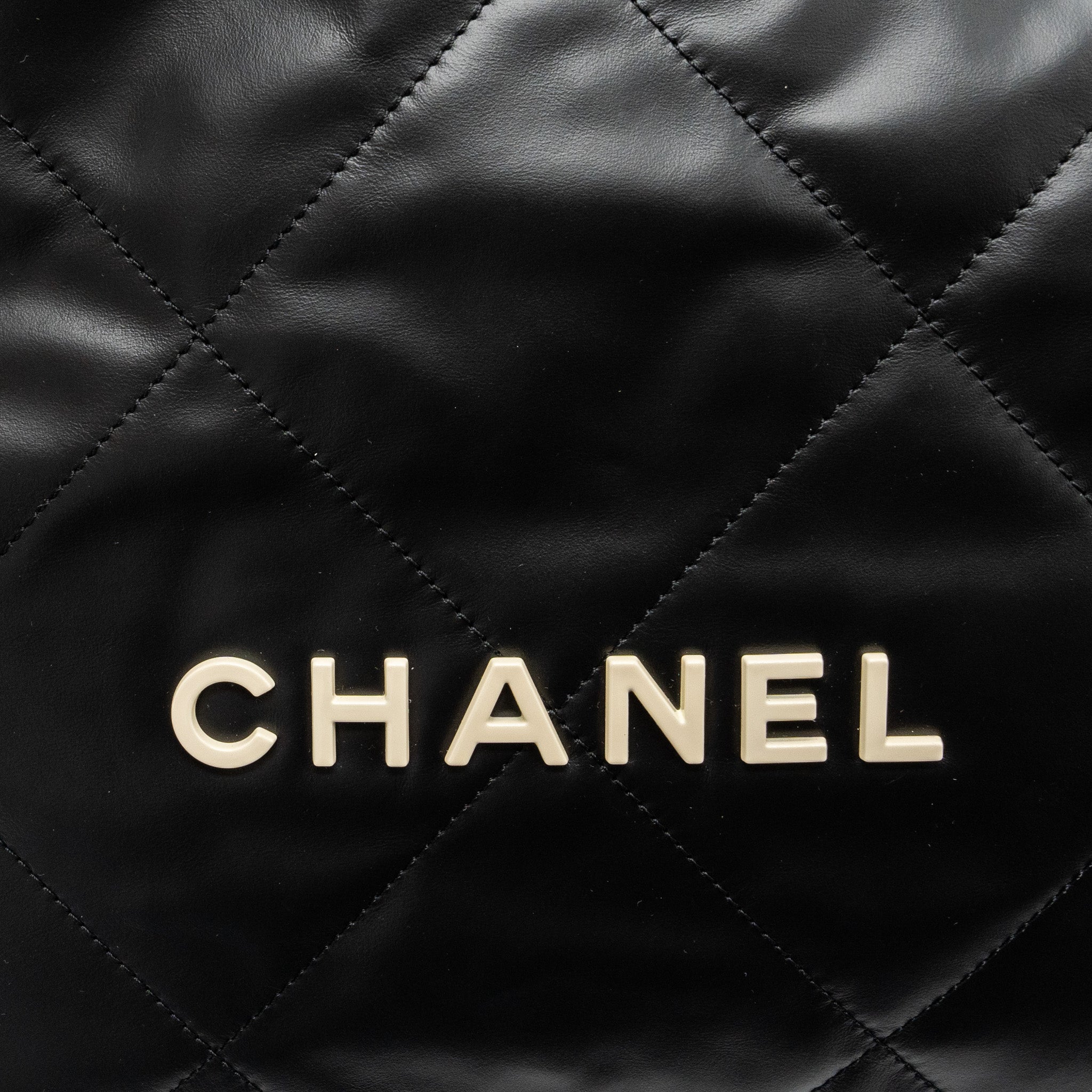 chanel-small-22-bag-calfskin-black-white-letter-ghw-microchip