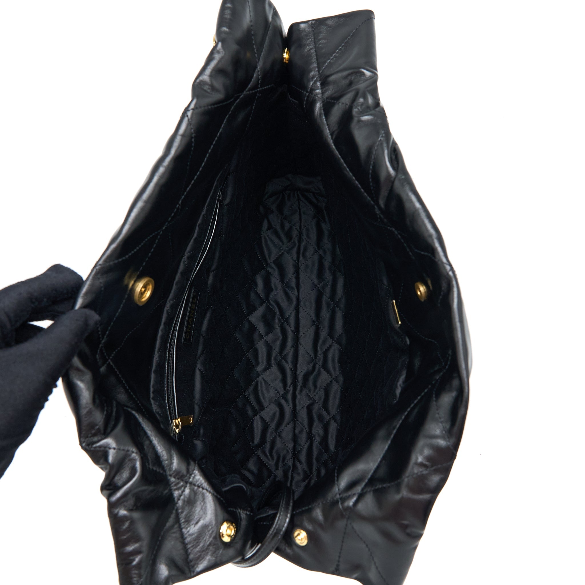 chanel-medium-22-bag-gold-letter-shiny-calfskin-black-ghw-microchip