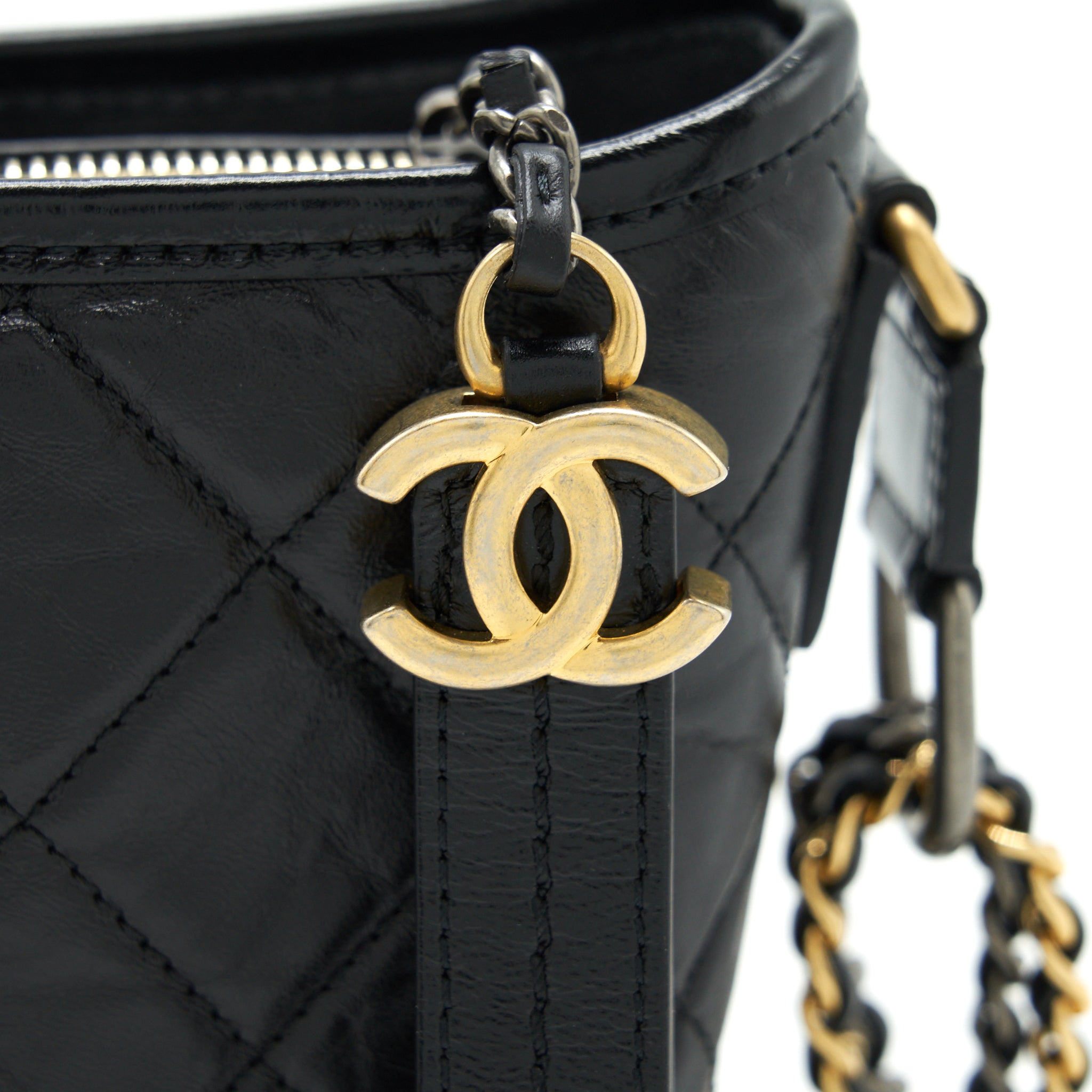 chanel-small-gabrielle-hobo-black-bag-gold-sliver-hardware