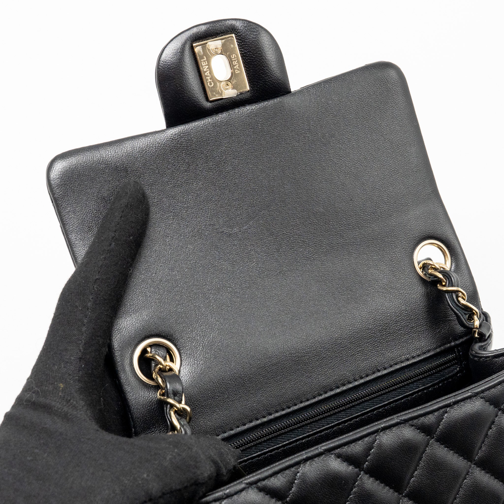 chanel-classic-mini-square-flap-bag-lambskin-black-lghw-microchip-copy