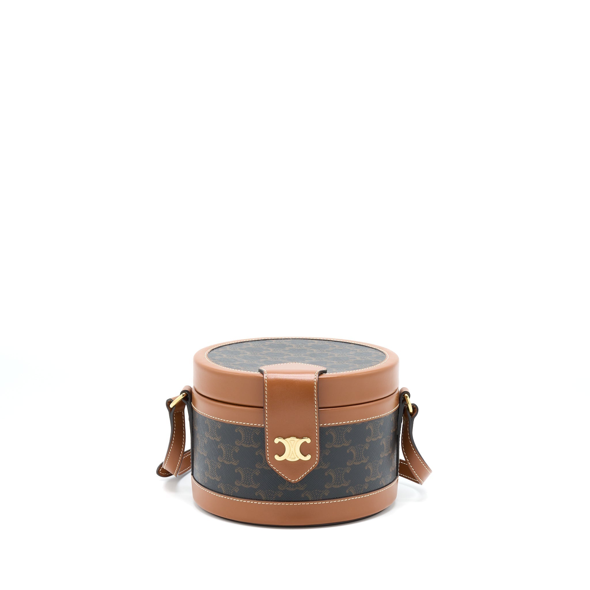 celine-medium-tambour-bag-triomphe-canvas-and-calfskin-tan-ghw