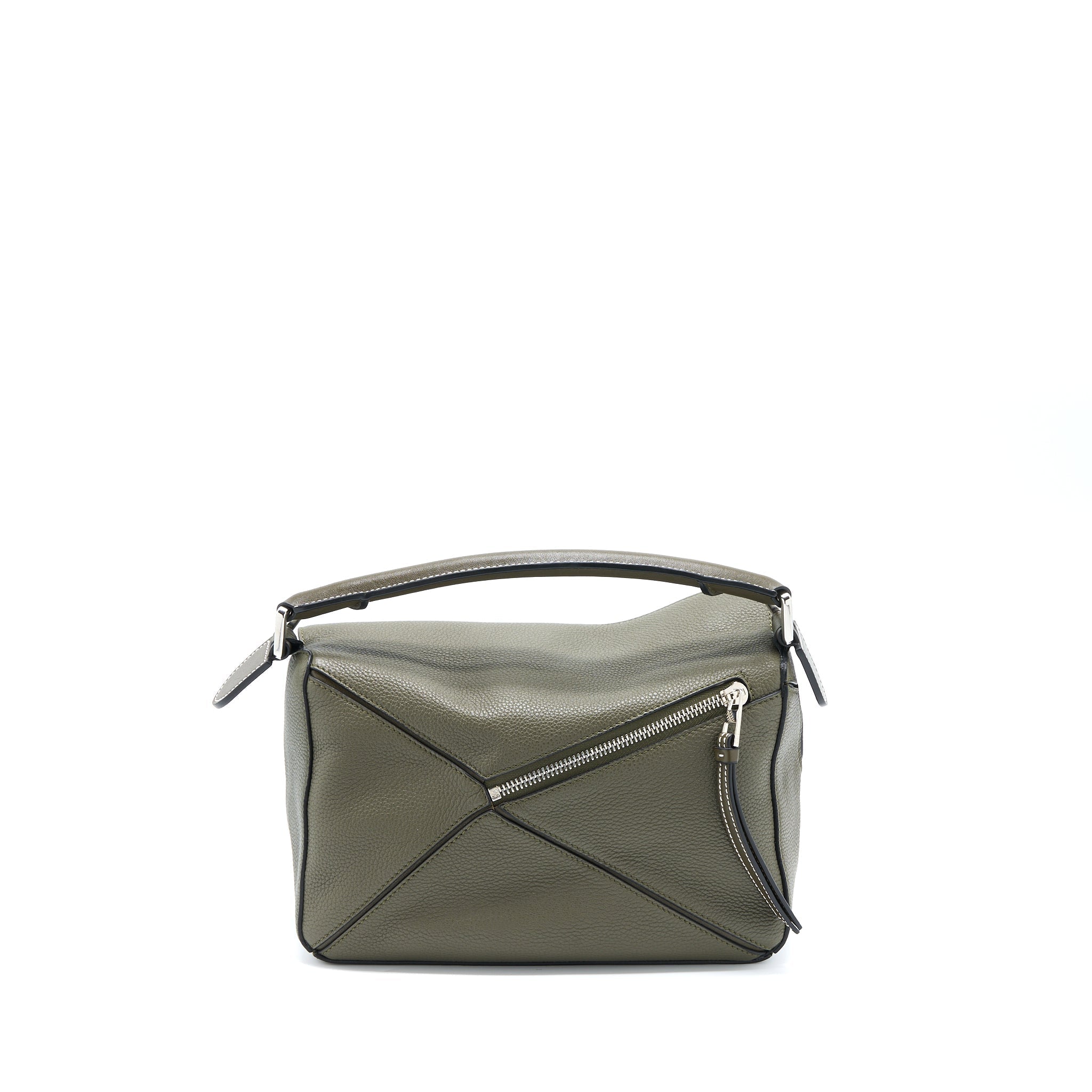 loewe-small-puzzle-bag-grained-calfskin-dark-khaki-green-shw