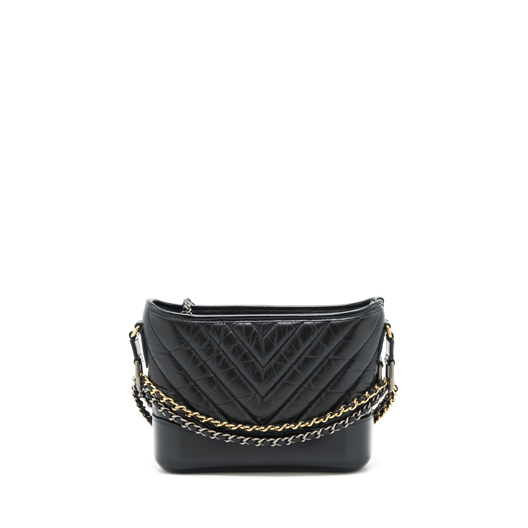 chanel-chevron-gabrielle-hobo-bag-black-with-gold-and-silver-hardware