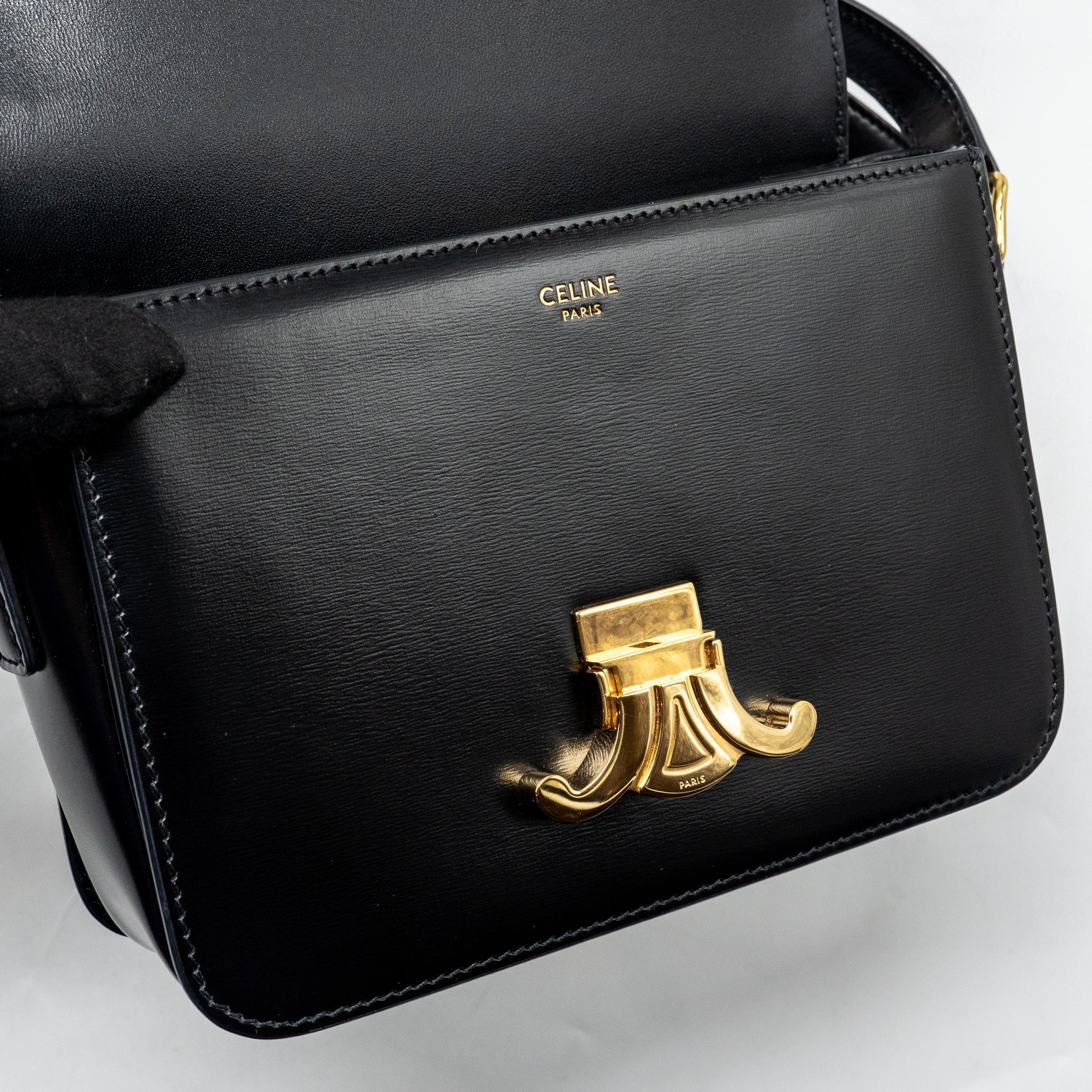 celine-teen-triomphe-bag-shiny-calfskin-black-ghw