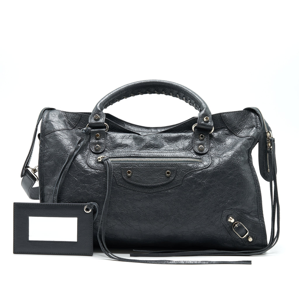 balenciaga-medium-giant-city-bag-grey-with-shw
